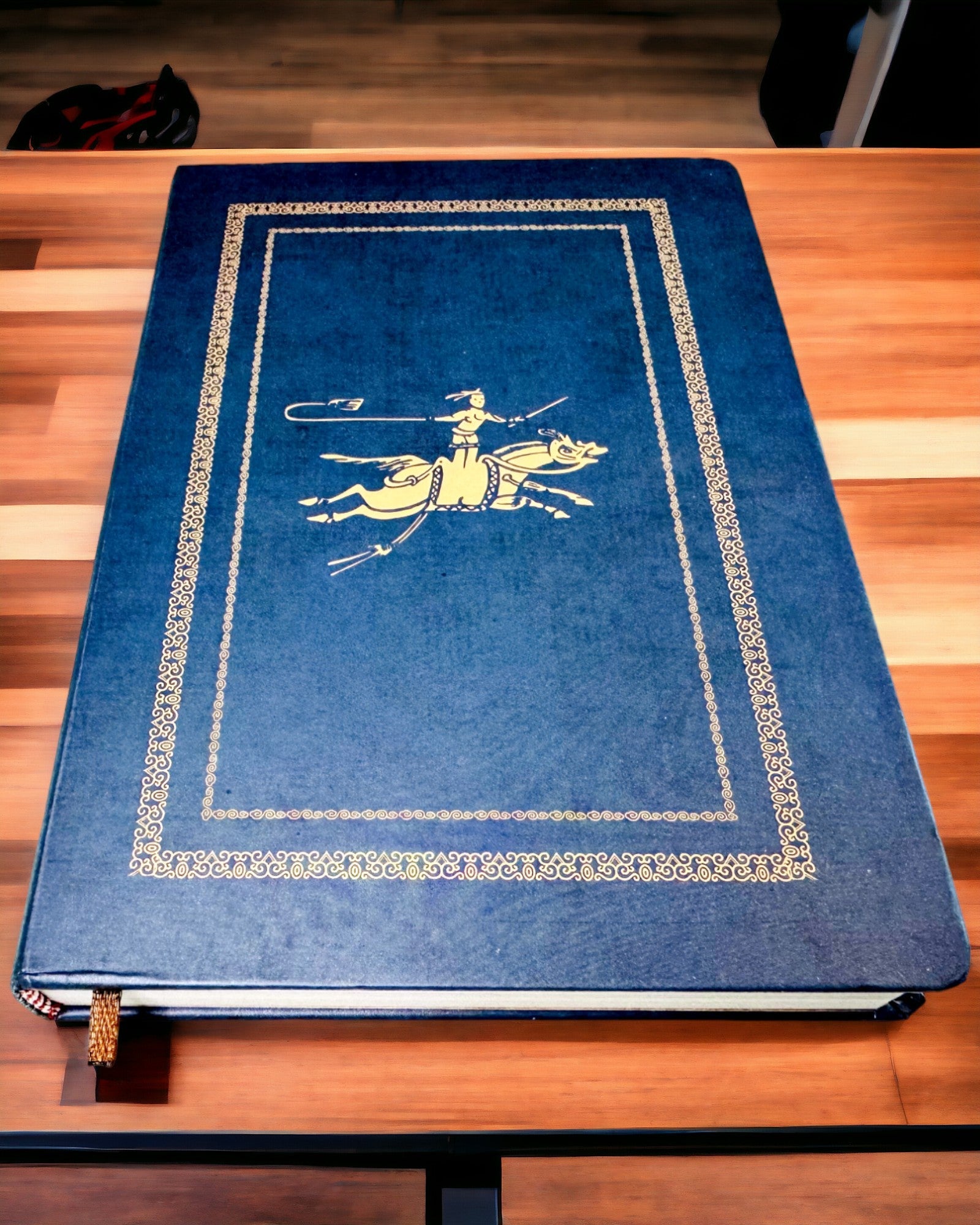 Classic Hardcover Notebook with Knitter Motif - Navy Blue. Engraving available