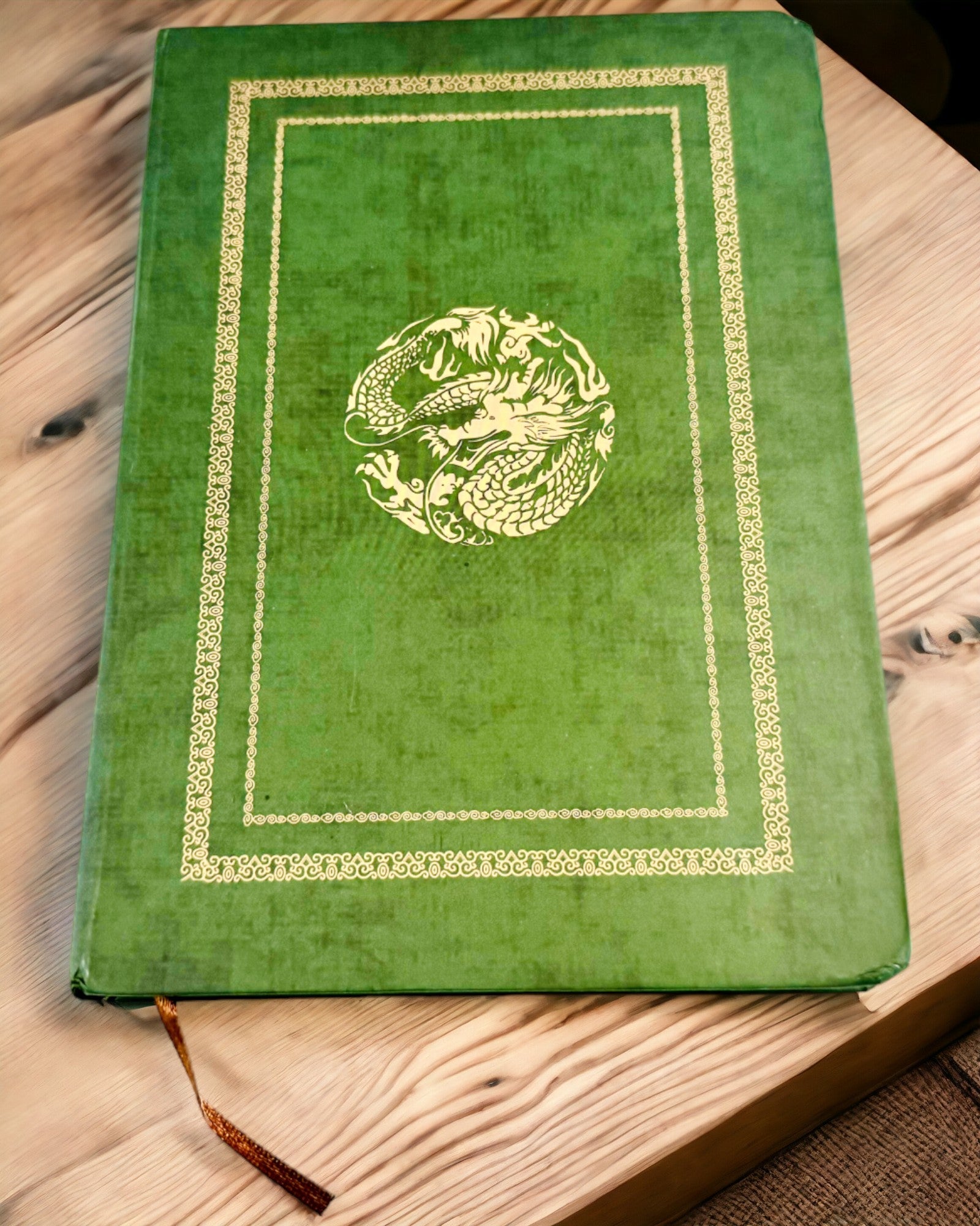 Green Decorative Notebook with Dragon Motif - Fantasy Inspirations, with Engraving