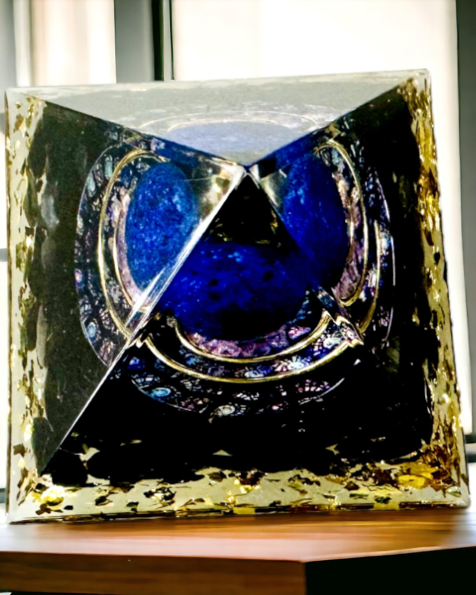 Orgonite Energy Pyramid with Crystals for Meditation – Radiates Positive Energy and Abundance