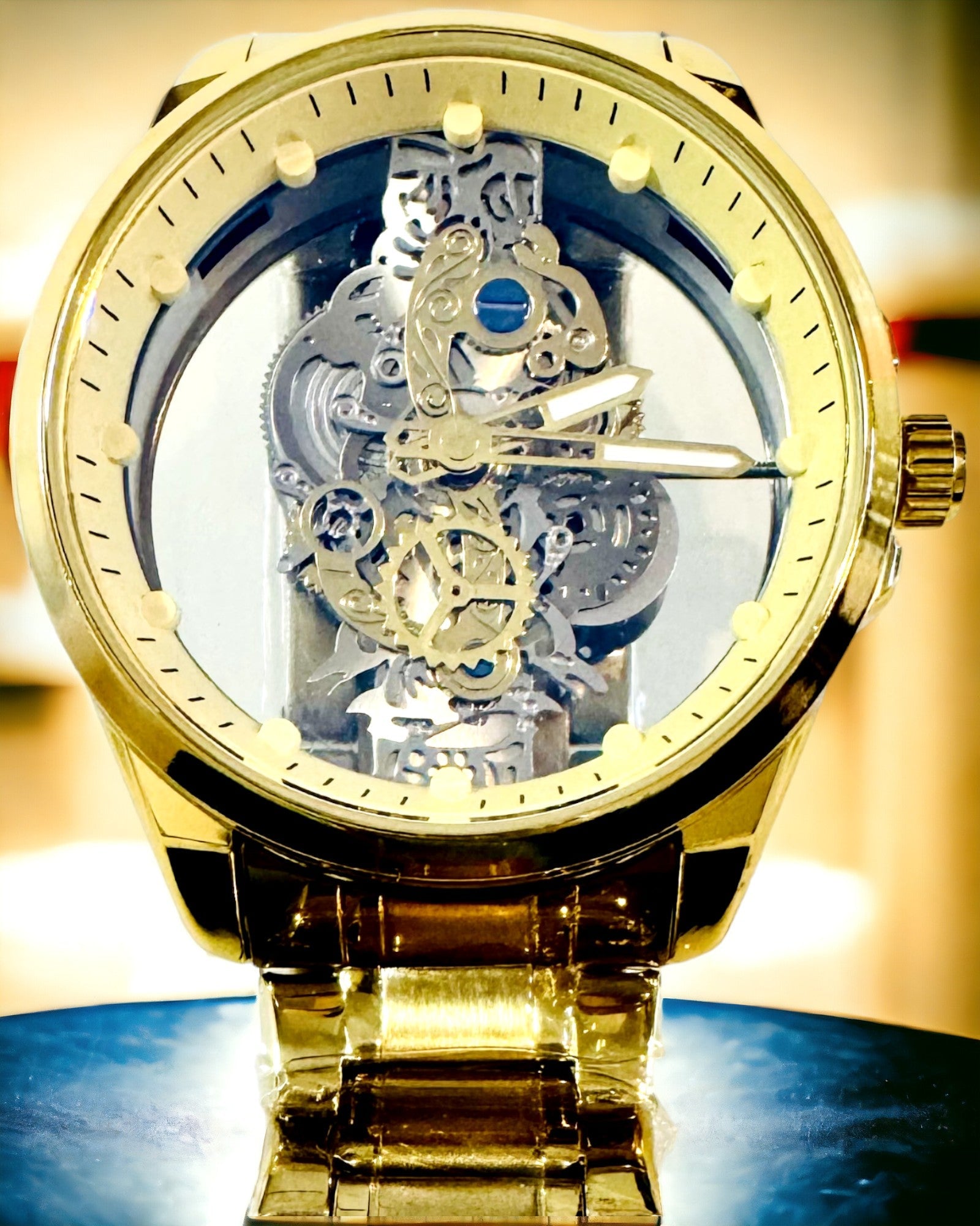 Men's Sports Watch with Double-Sided, Transparent Quartz Mechanism and Aluminum Bracelet – Ideal as a Gift. Personalization with Engraving