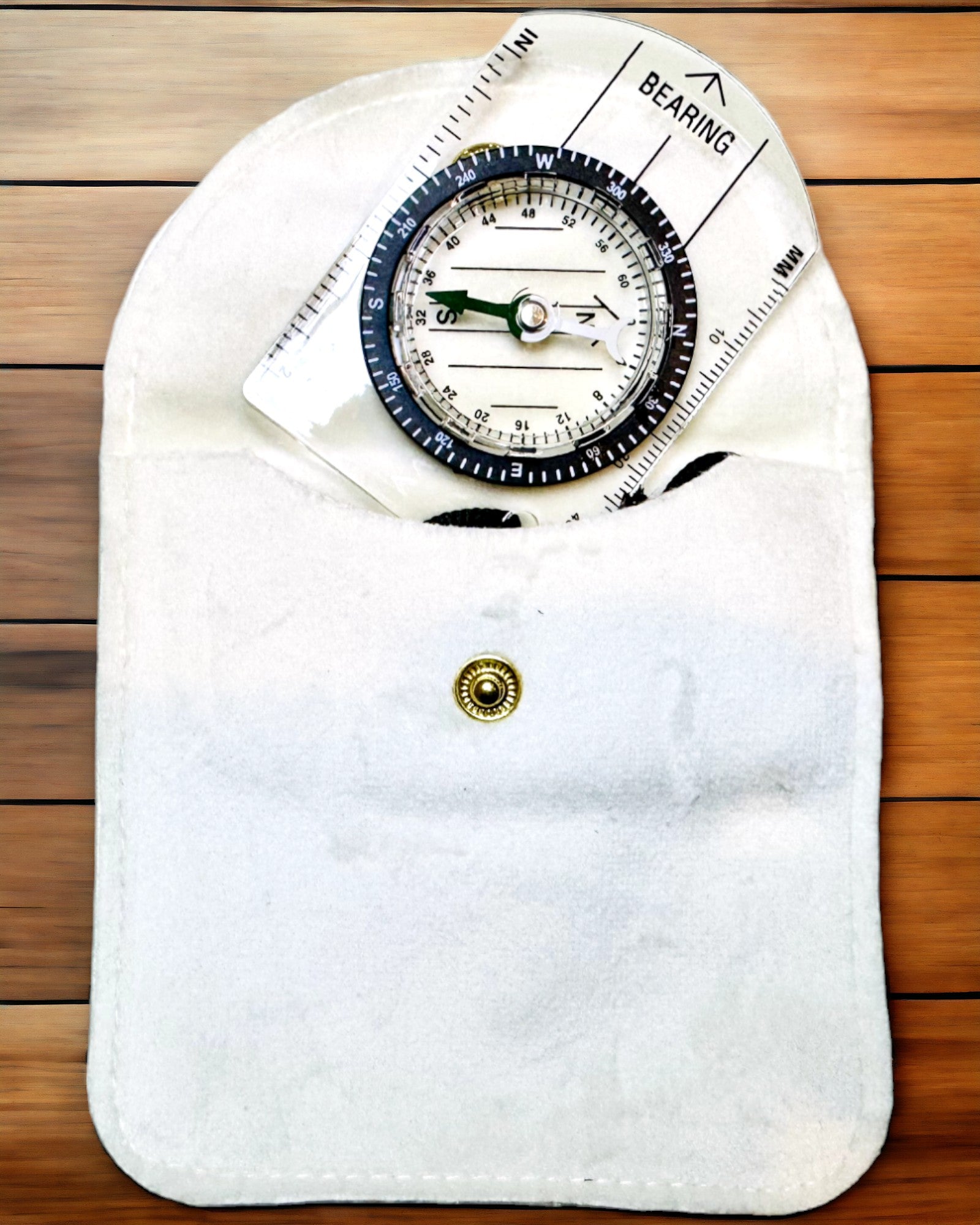 Tourist Compass "Adventurer's Guide" - Transparent, Mini Acrylic with Hanging Cord and Map Scale, with Engraving