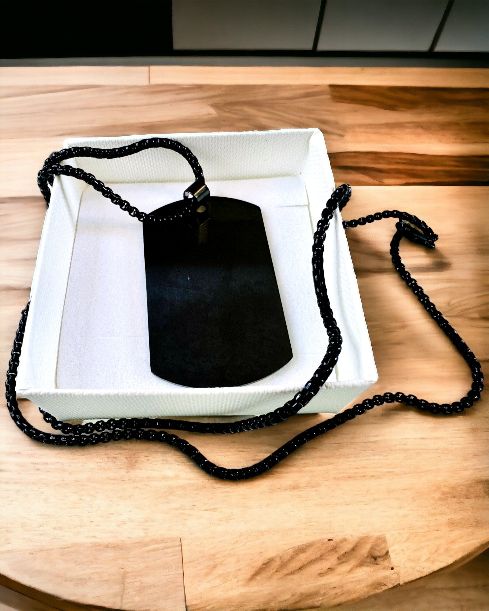 Dog Tag Necklace "Three Shades of Style" - Dog Tag - Elegant Stainless Steel Pendant with Engraving Option