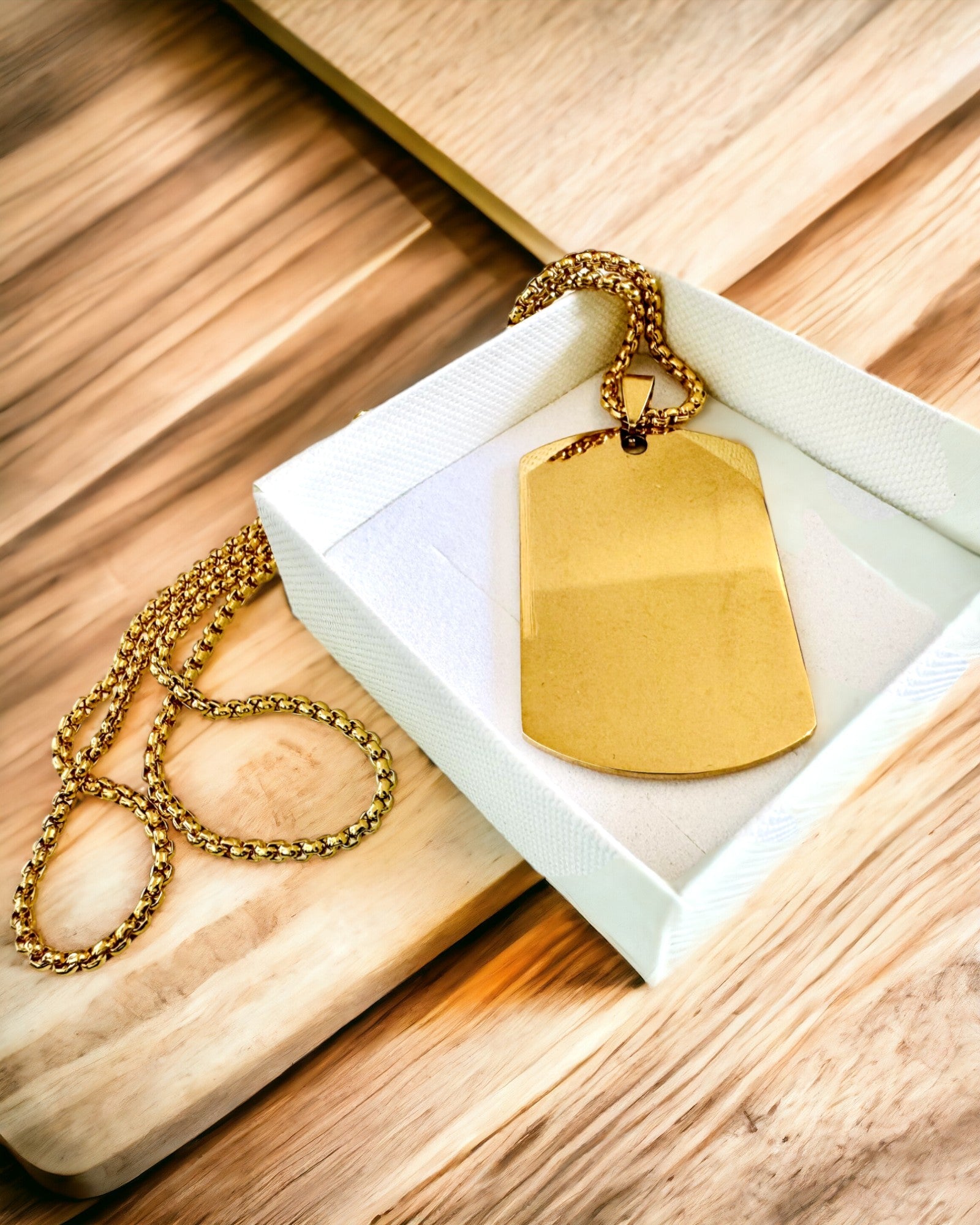 Dog Tag Necklace "Three Shades of Style" - Dog Tag - Elegant Stainless Steel Pendant with Engraving Option