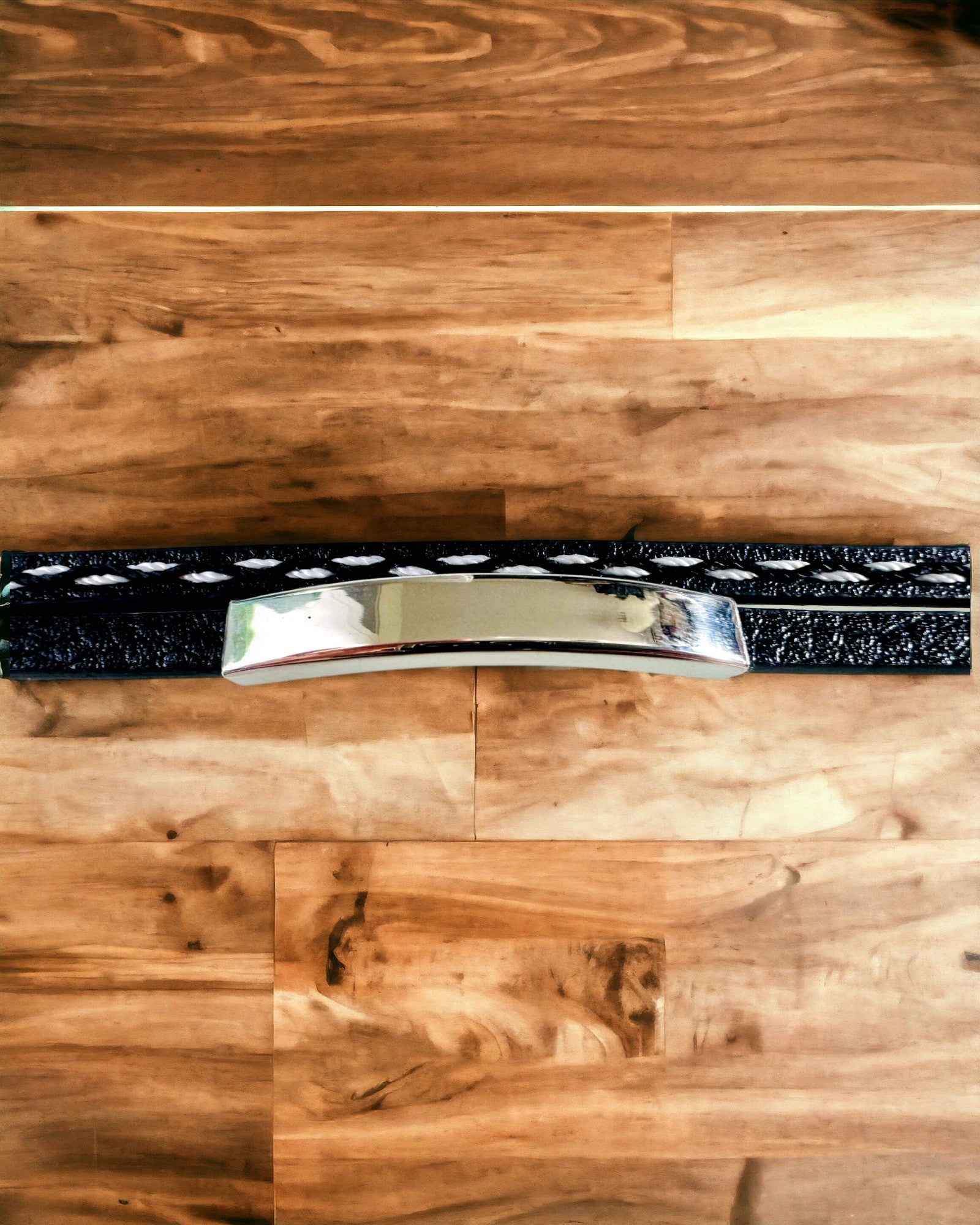 PU Leather and Stainless Steel Sports Bracelet with Engraving Option – 3 Colors