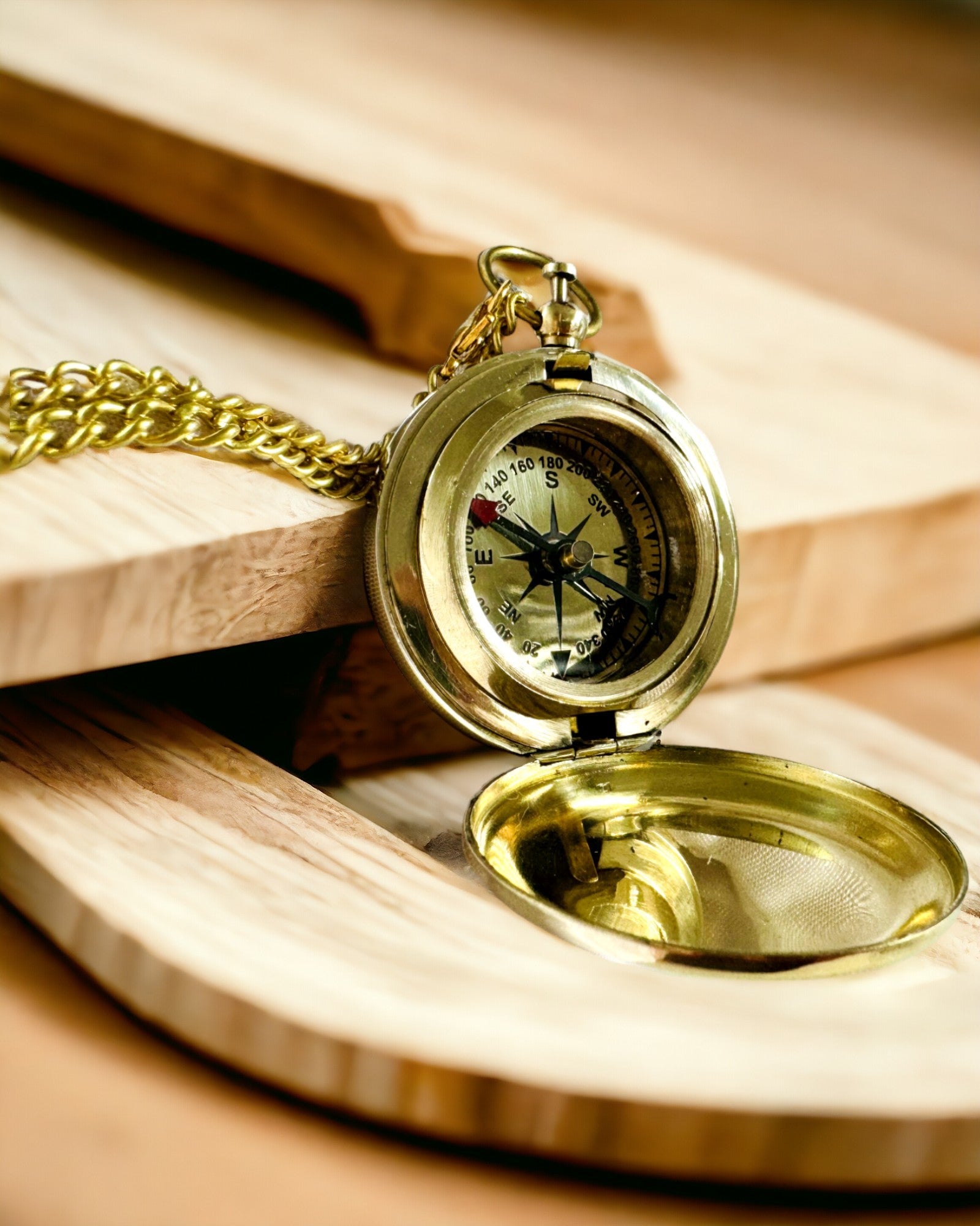 Golden Color Adventure Compass – Elegant Discovery Navigator