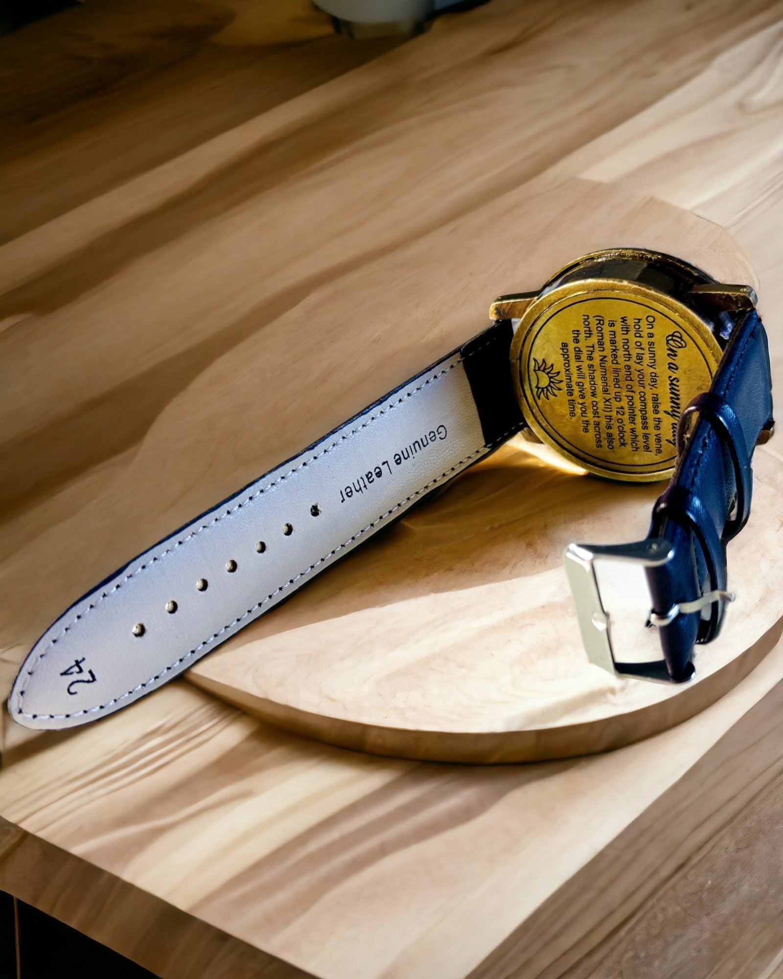 Sundial with Compass - Handcrafted, Authentic Craftsmanship, Engraving Available