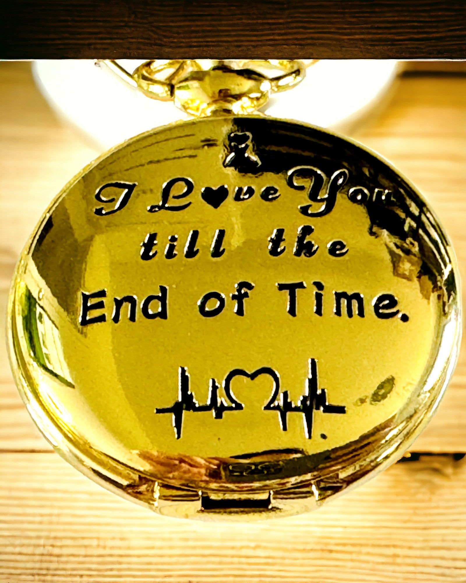 Golden Color Pocket Watch in Retro Style with Engraving Option