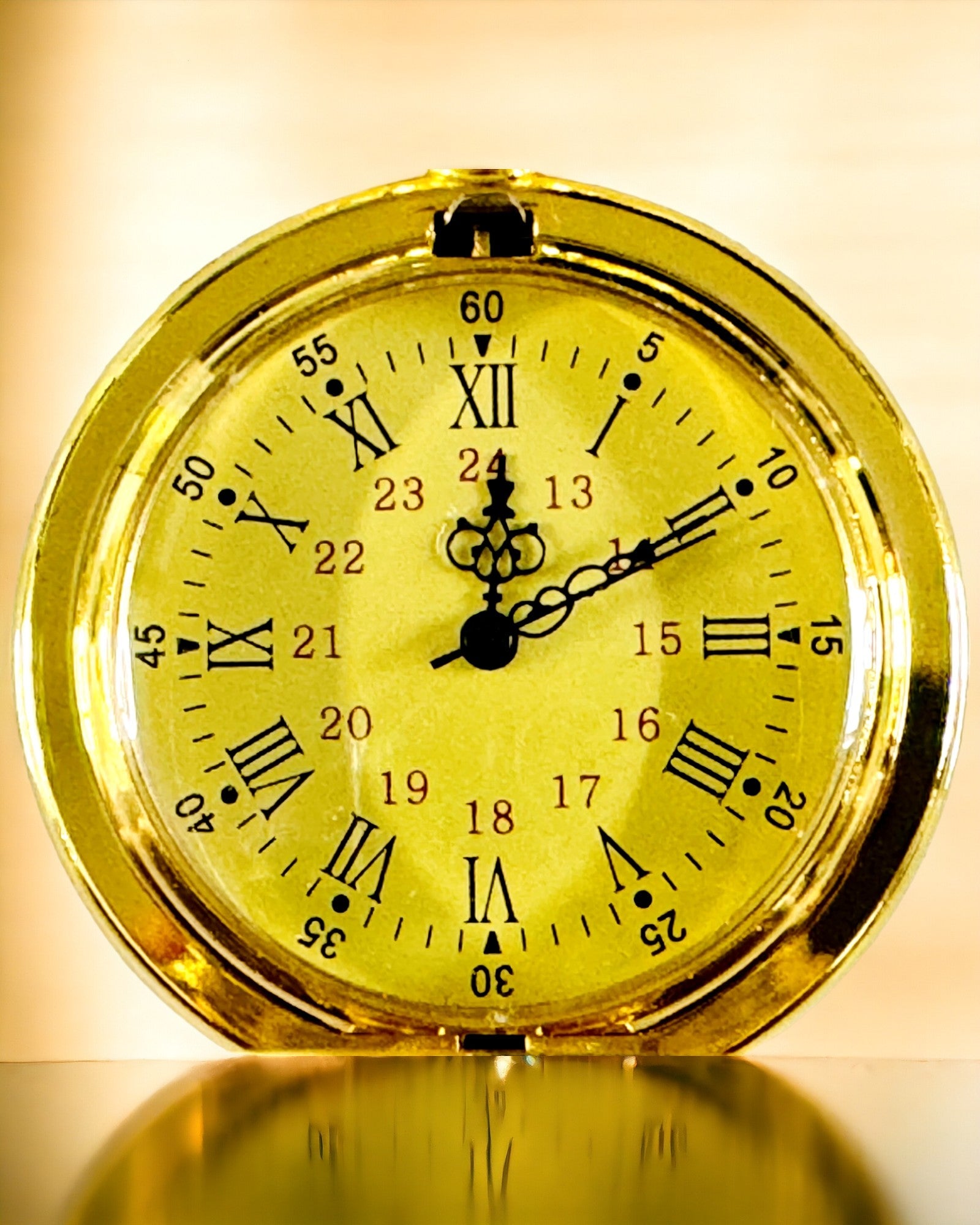 Golden Color Pocket Watch in Retro Style with Engraving Option