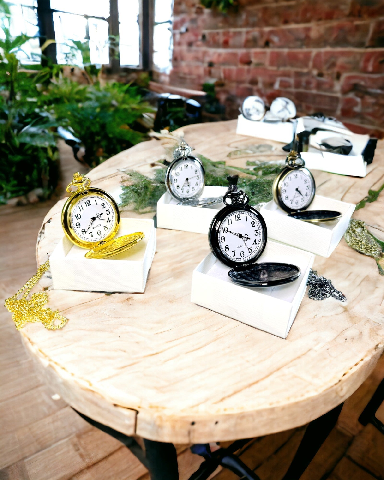 Black Pocket Watch "Classic Elegance" with Engraving Option