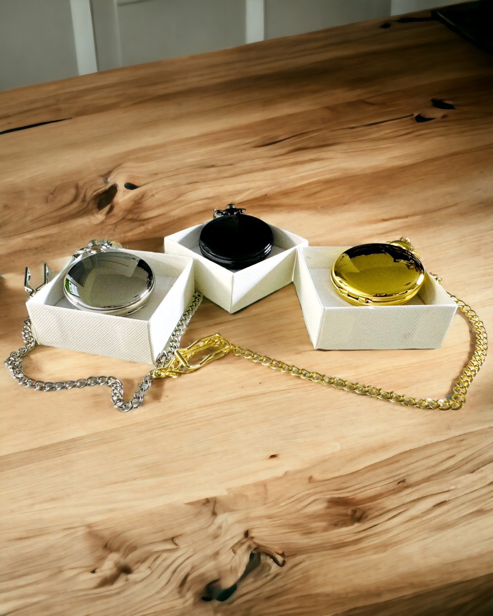 Golden Color Pocket Watch with Engraving Option