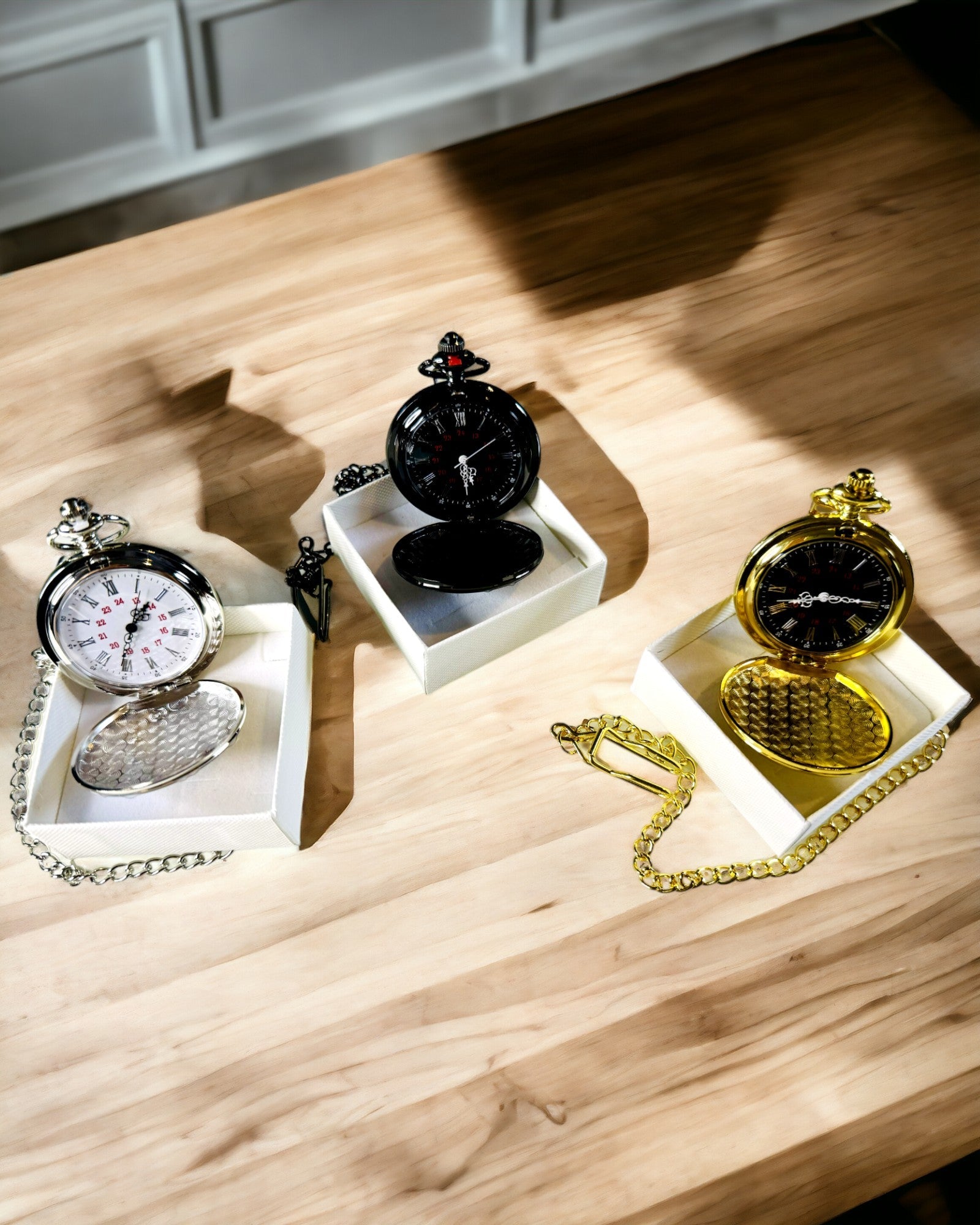 Golden Color Pocket Watch with Engraving Option