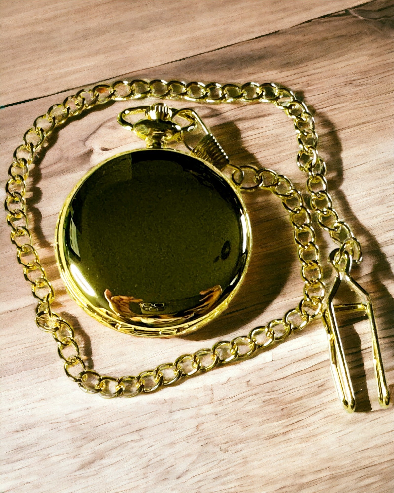 Golden Color Pocket Watch with Engraving Option