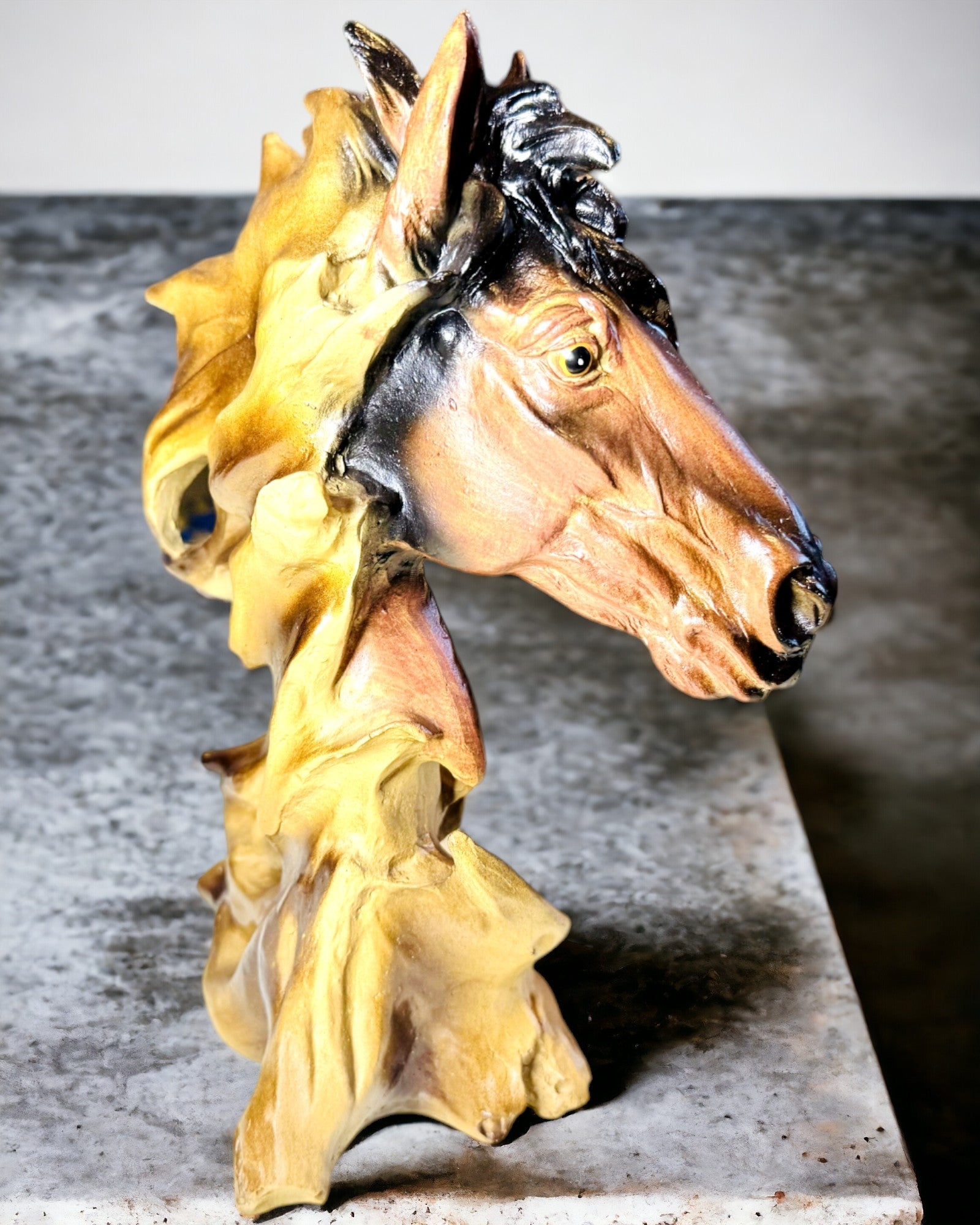 Resin Horse Sculpture in Abstract Style