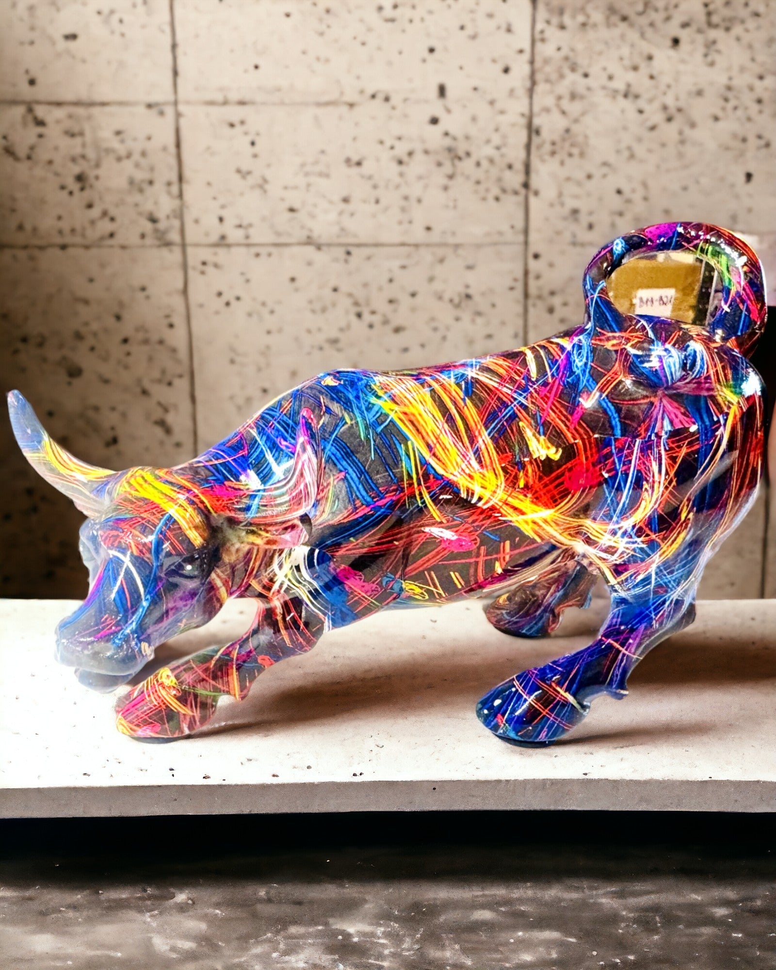 Decorative Bull Sculpture "BullArt" – Unique Art with Engraving Option - 4 Color Variants, for Personalized Gift