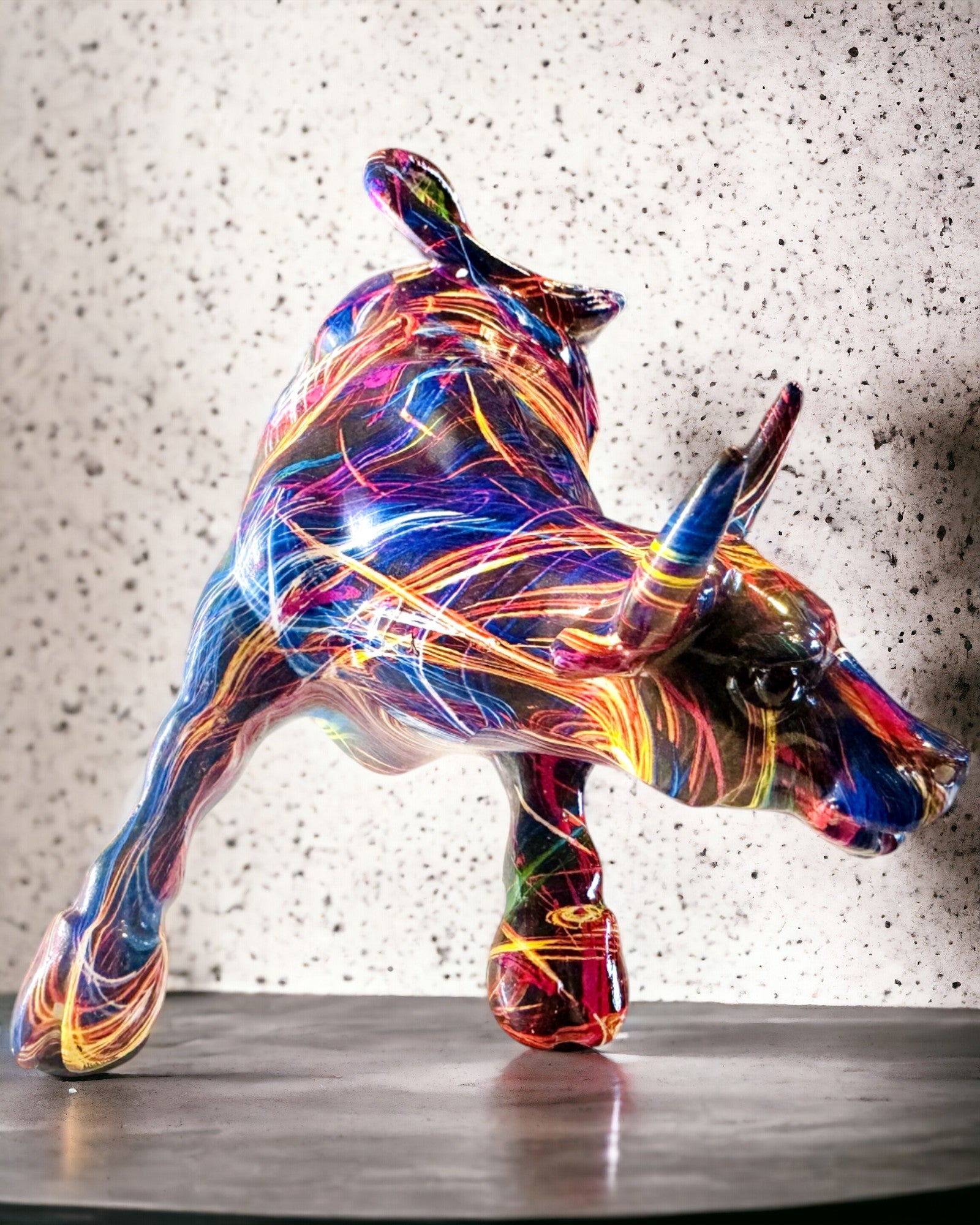 Decorative Bull Sculpture "BullArt" – Unique Art with Engraving Option - 4 Color Variants, for Personalized Gift