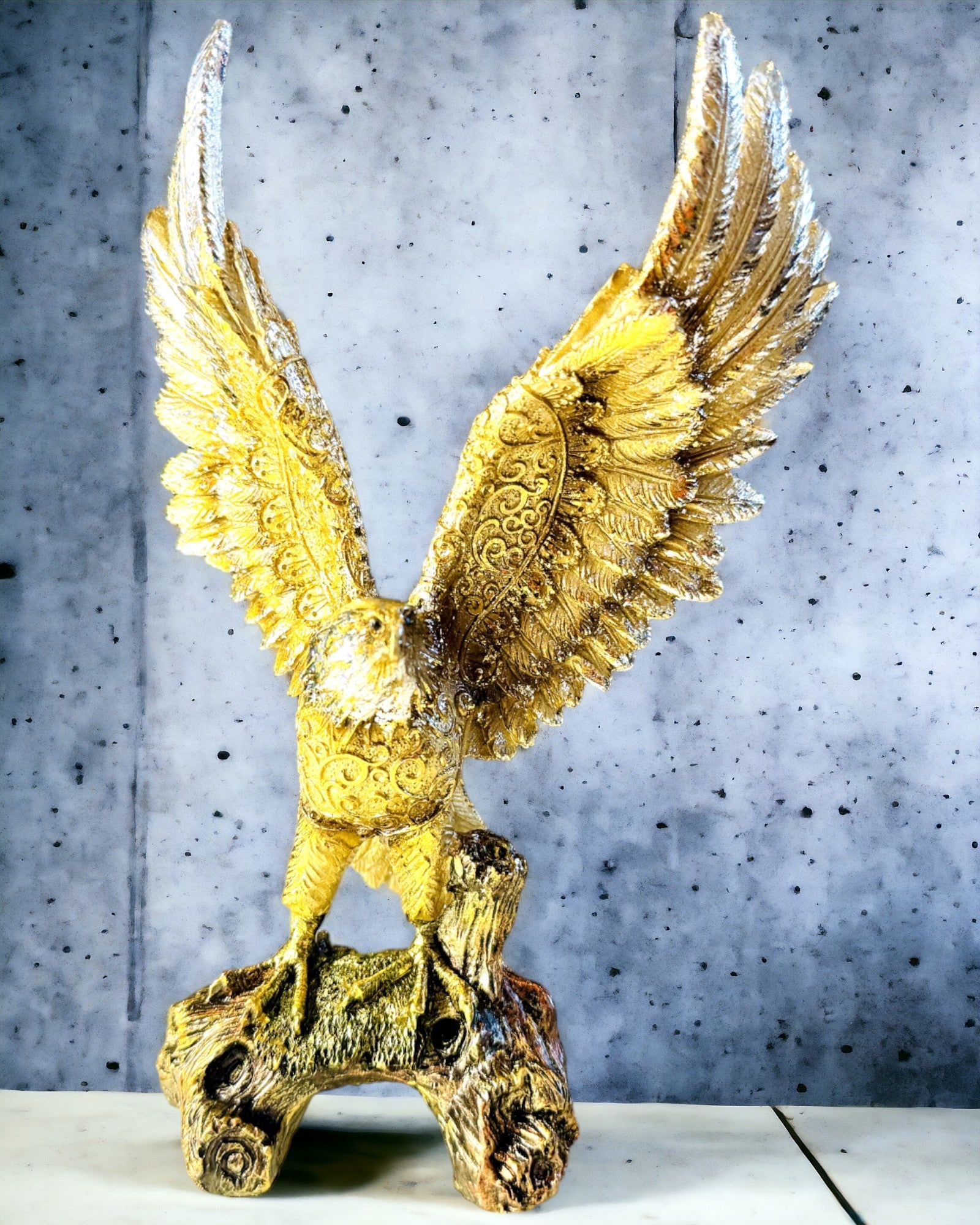 "Golden Eagle" Statuette with Personalization Option - Resin Decoration
