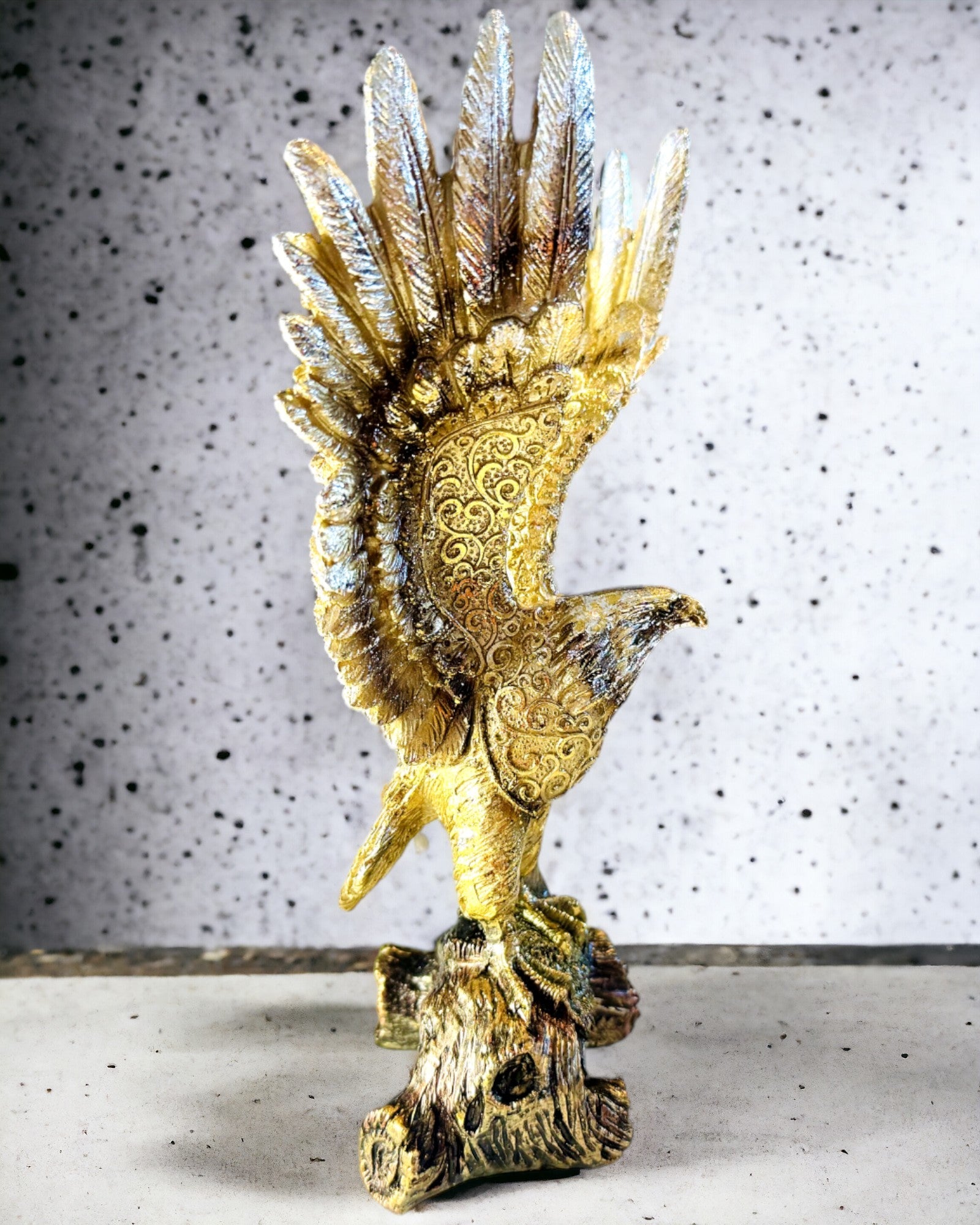 "Golden Eagle" Statuette with Personalization Option - Resin Decoration