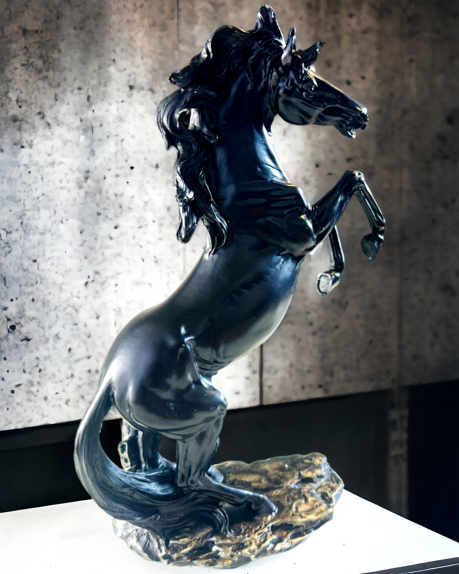 Black Pearl - Horse Sculpture Elegance in Motion - Engraving Available