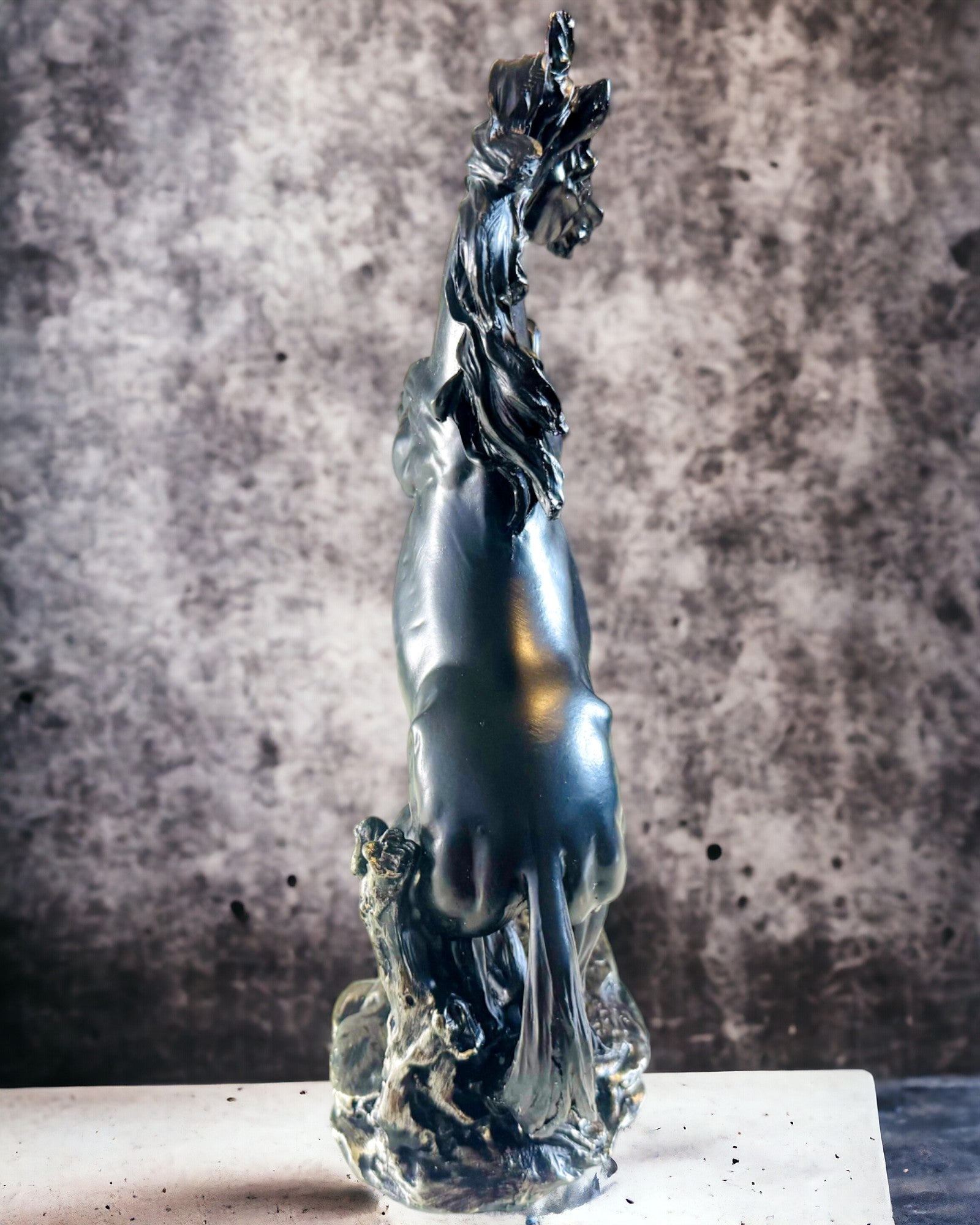 Black Pearl - Horse Sculpture Elegance in Motion - Engraving Available