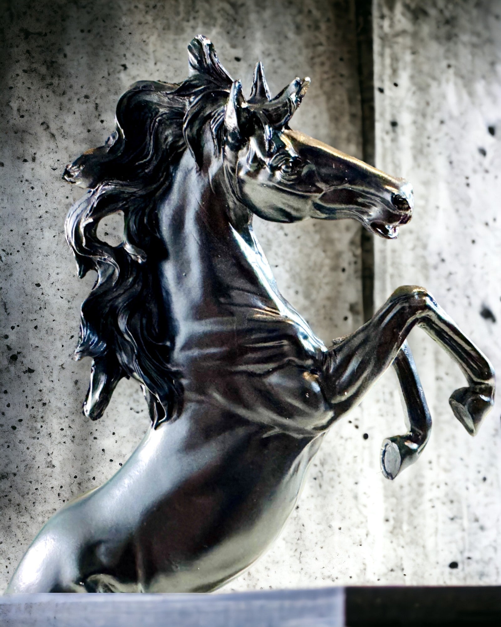 Black Pearl - Horse Sculpture Elegance in Motion - Engraving Available