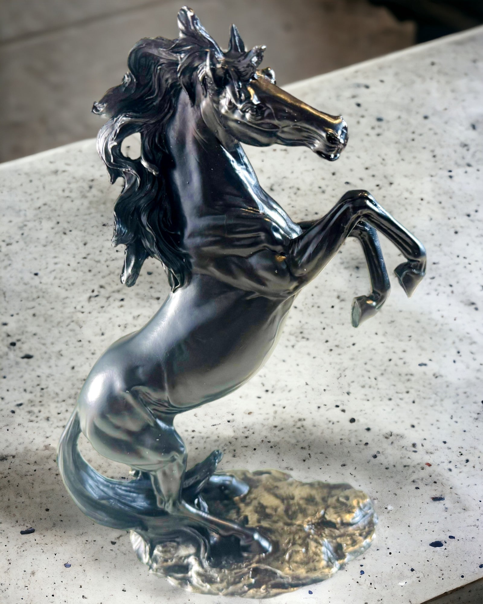 Black Pearl - Horse Sculpture Elegance in Motion - Engraving Available