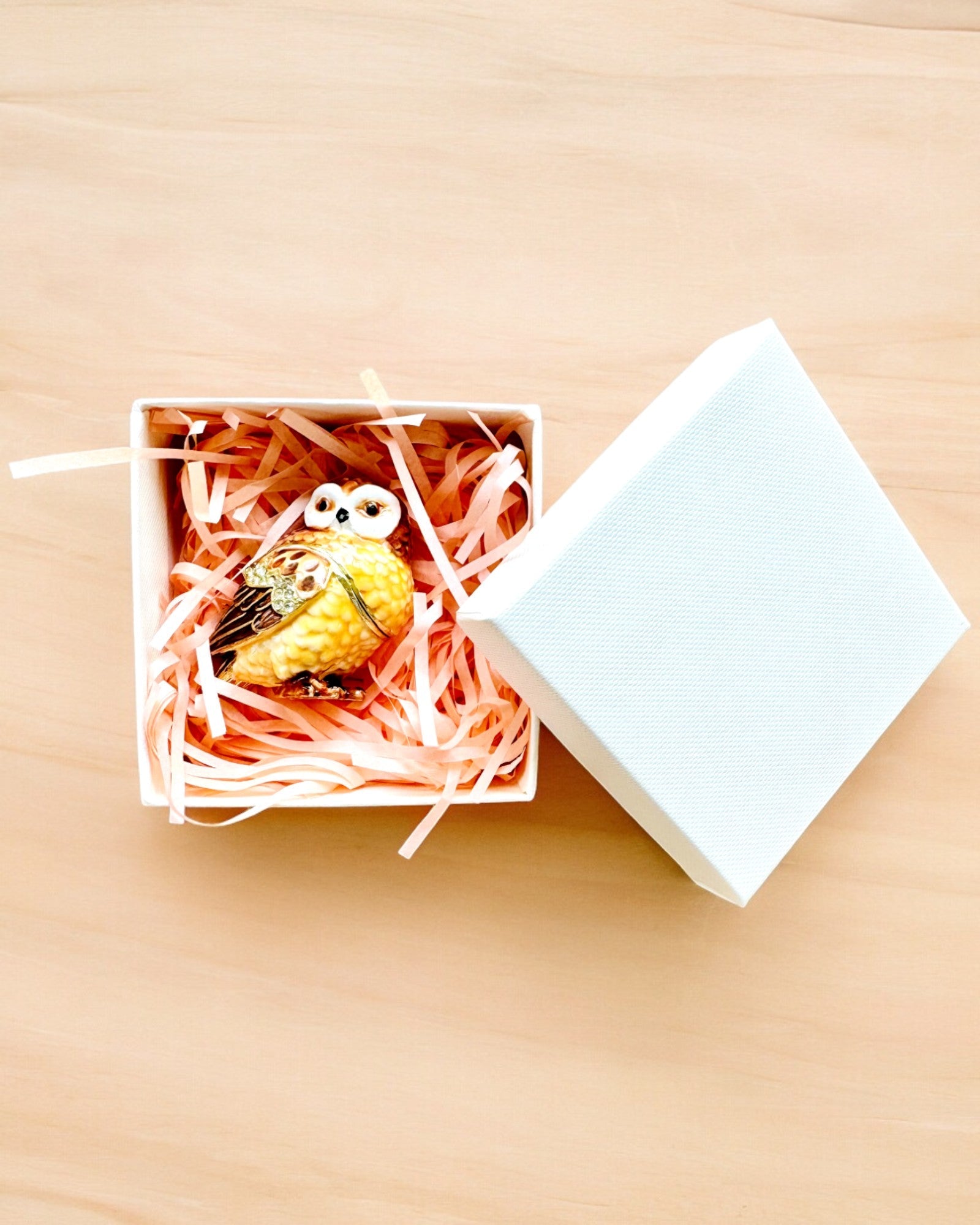 Charming Owl with Crystals - Jewelry Box with Custom Engraving Option, Gift