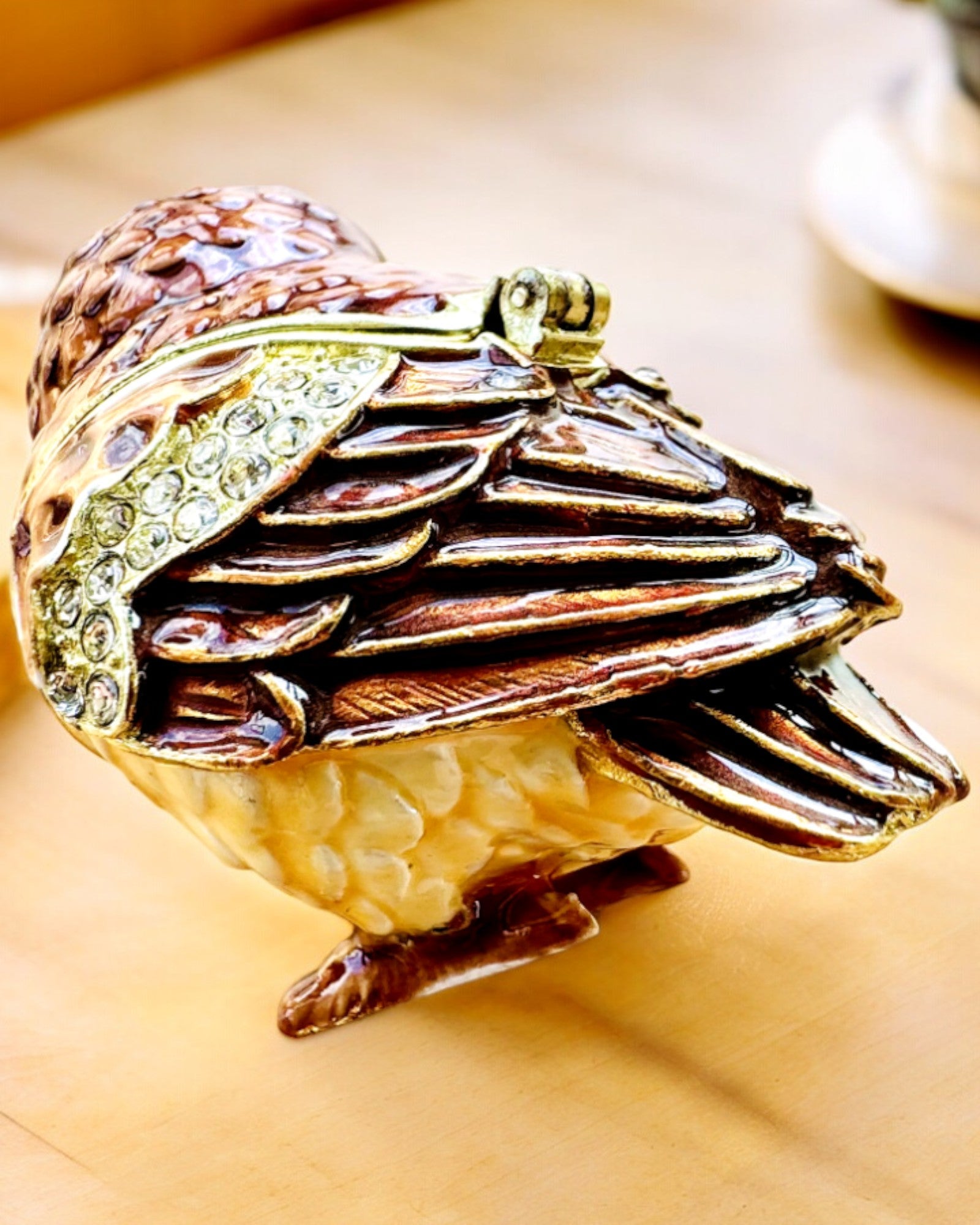 Charming Owl with Crystals - Jewelry Box with Custom Engraving Option, Gift