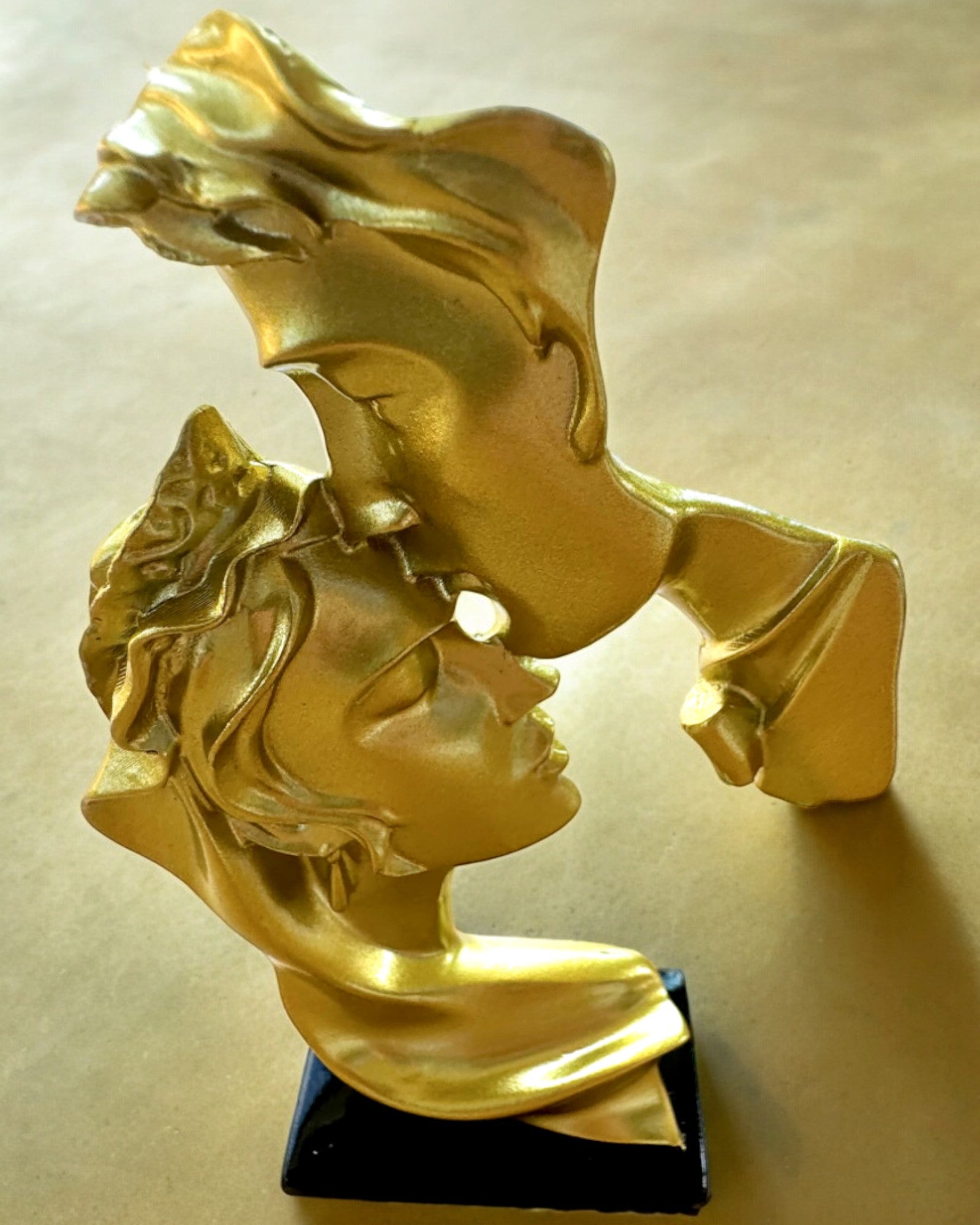 "Elegance in Stone" Figurine, gold color - 13.5 cm height, Decorative with Engraving Option
