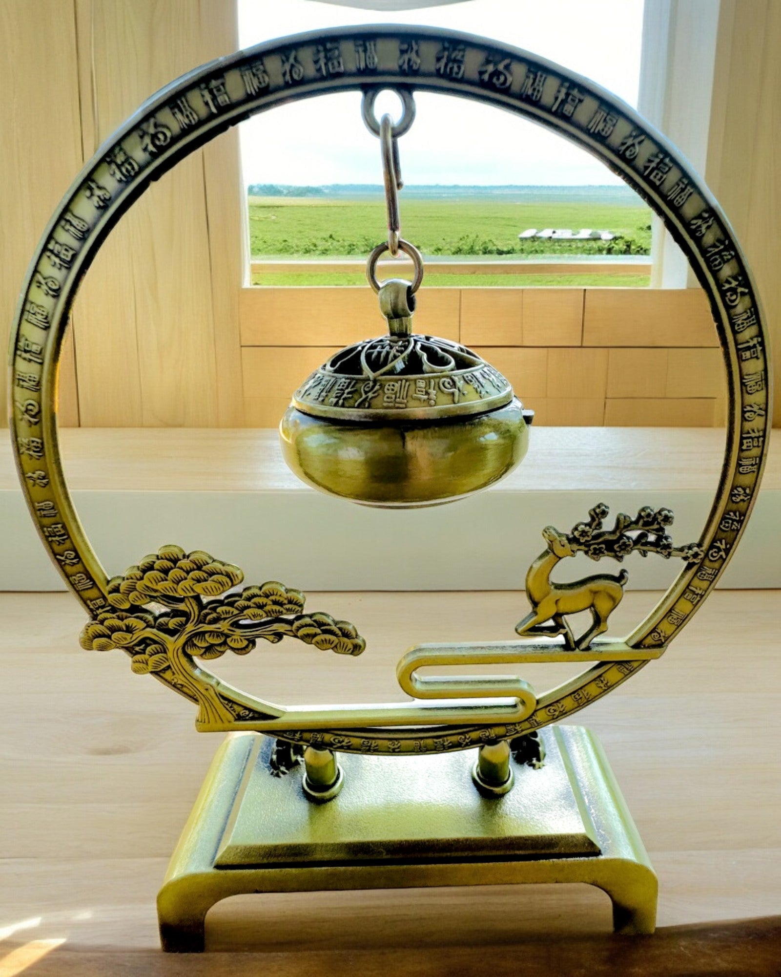 Elegant Metal Incense Holder "Great Calm" - personalization with engraving available