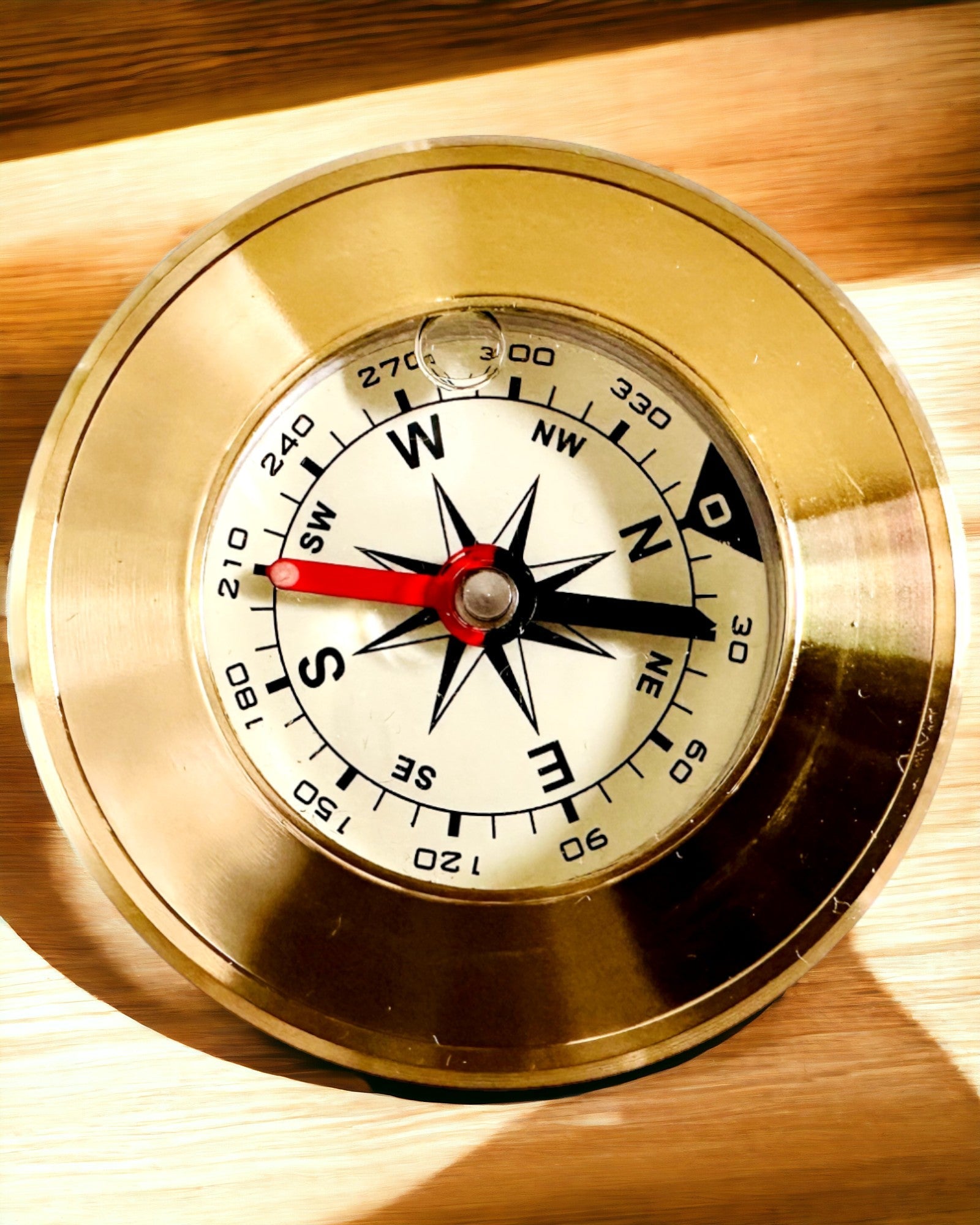 Brass Navigational Compass with Engraving Option, Classic Design – 5 cm