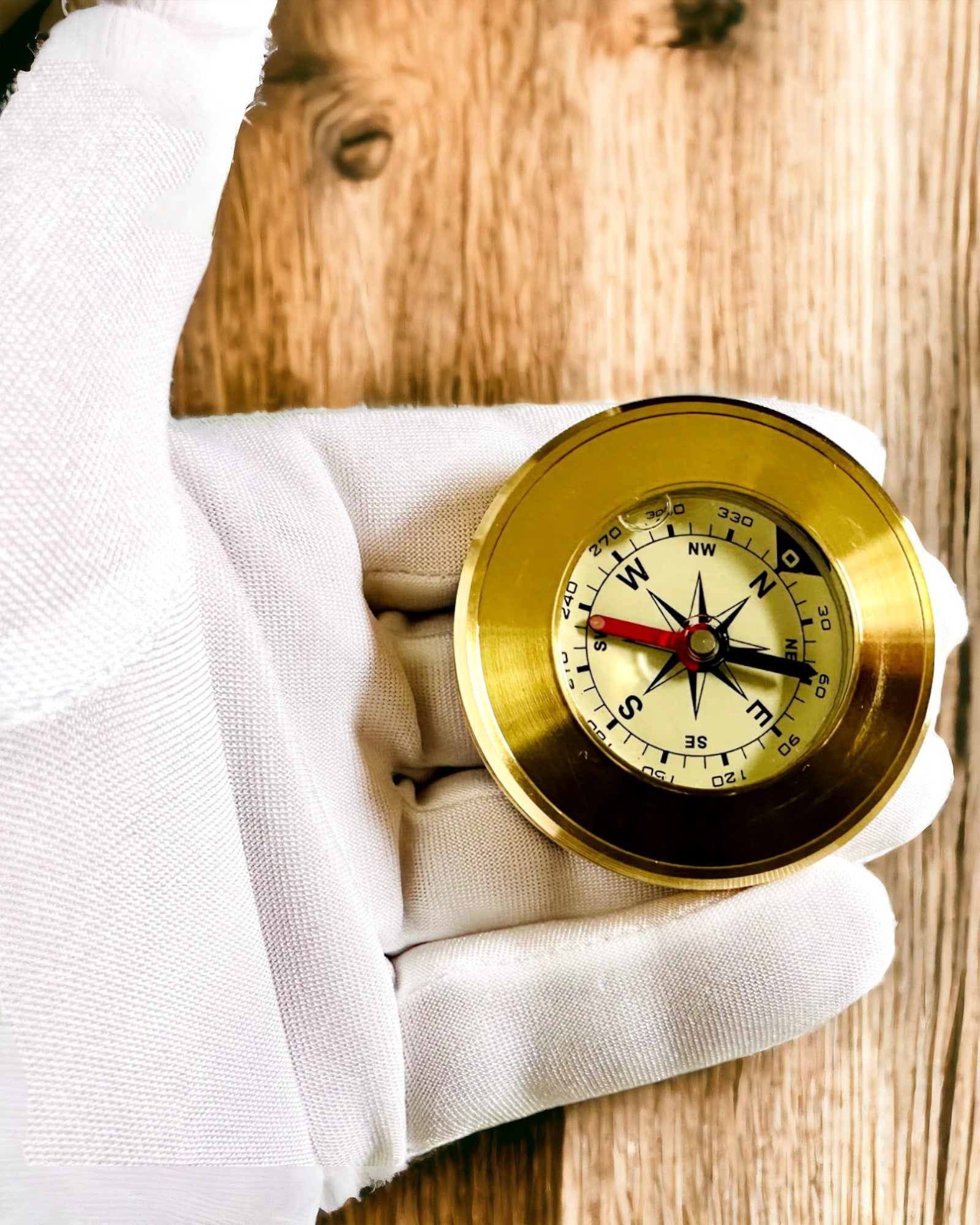 Brass Navigational Compass with Engraving Option, Classic Design – 5 cm