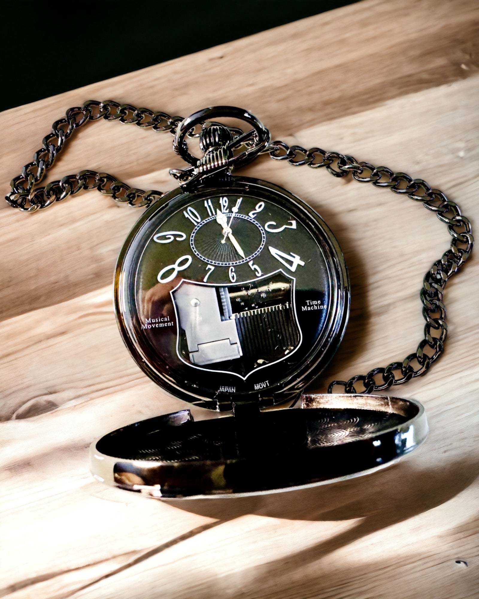 Pocket watch "Astrum Temporis" - Black frame. Customizable with engraving.