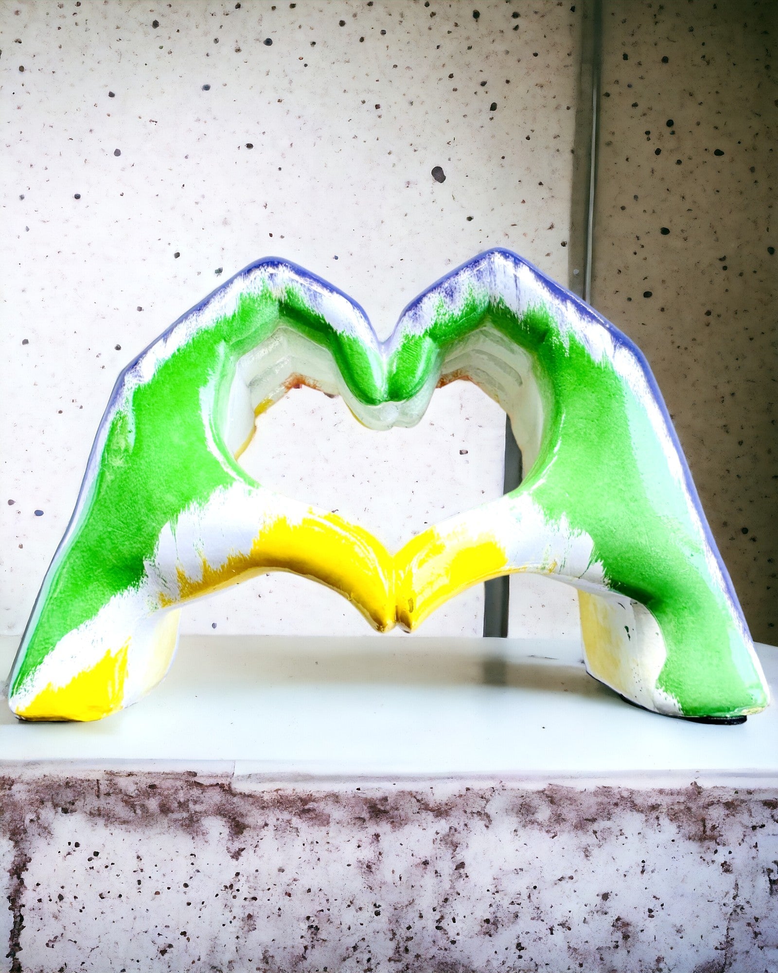 Colorful Spatial Heart - Decorative Resin Figurine with Personalization Option, as a Gift
