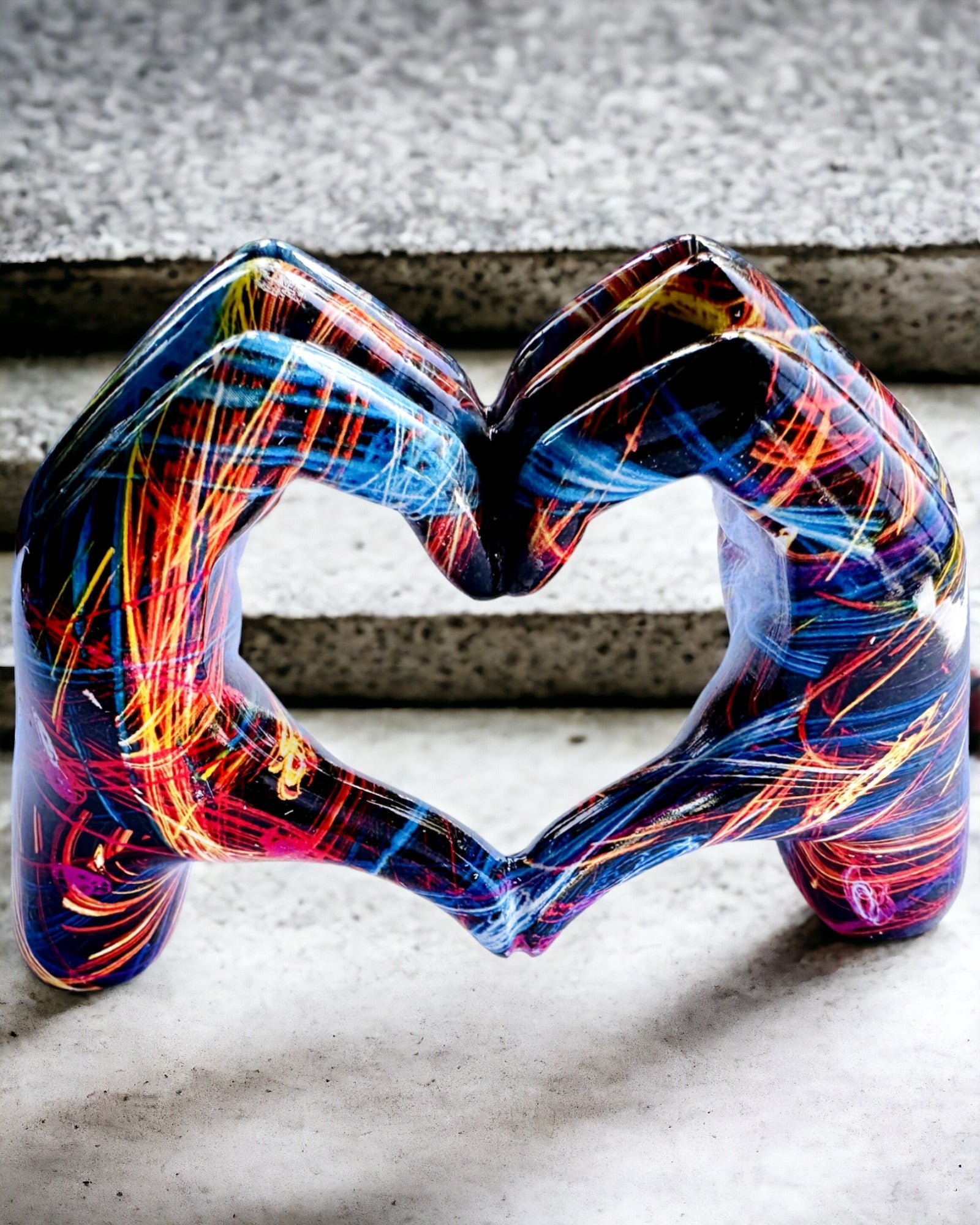 Kaleidoscope Heart – Handcrafted Resin Ornament with Engraving Option