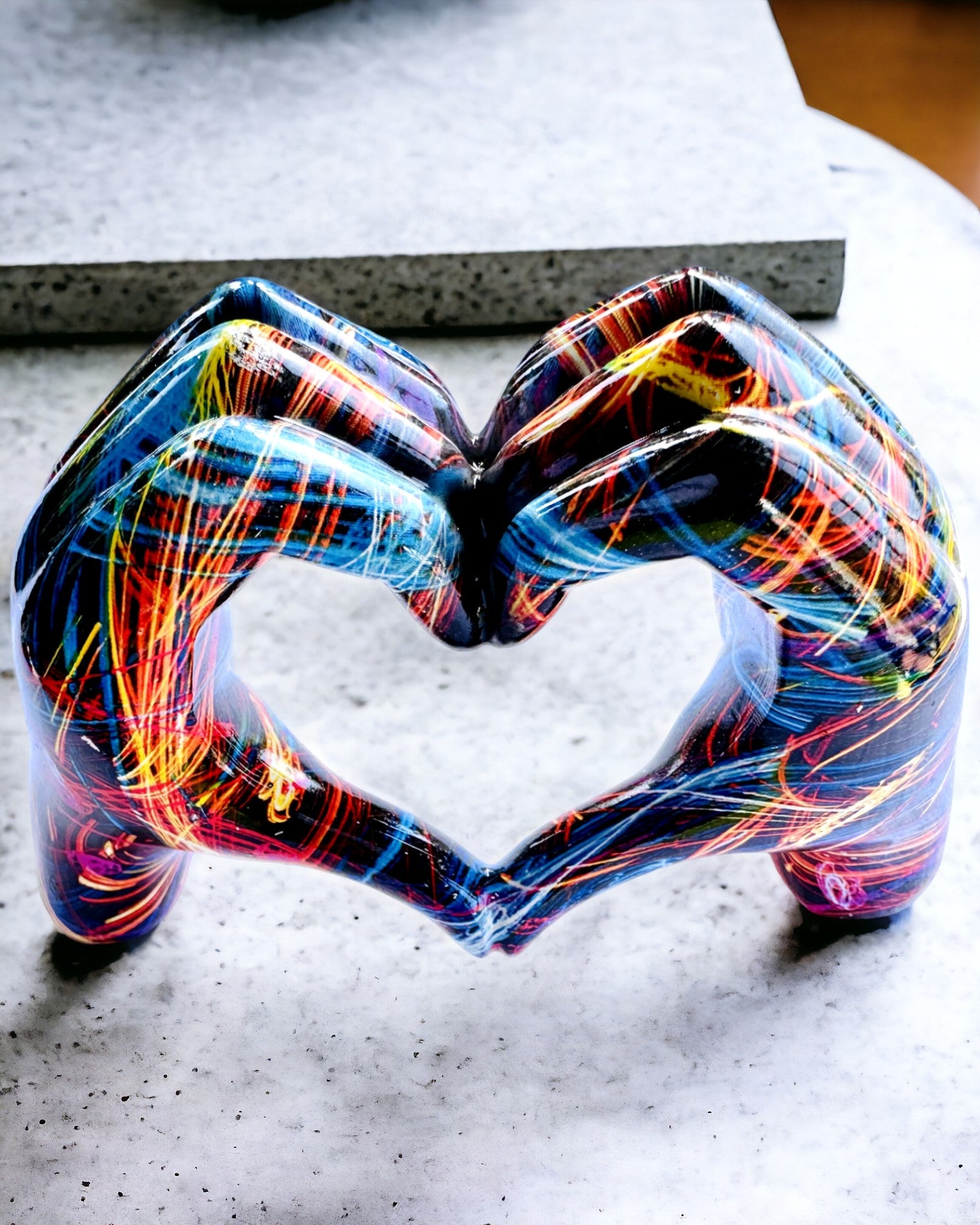 Kaleidoscope Heart – Handcrafted Resin Ornament with Engraving Option