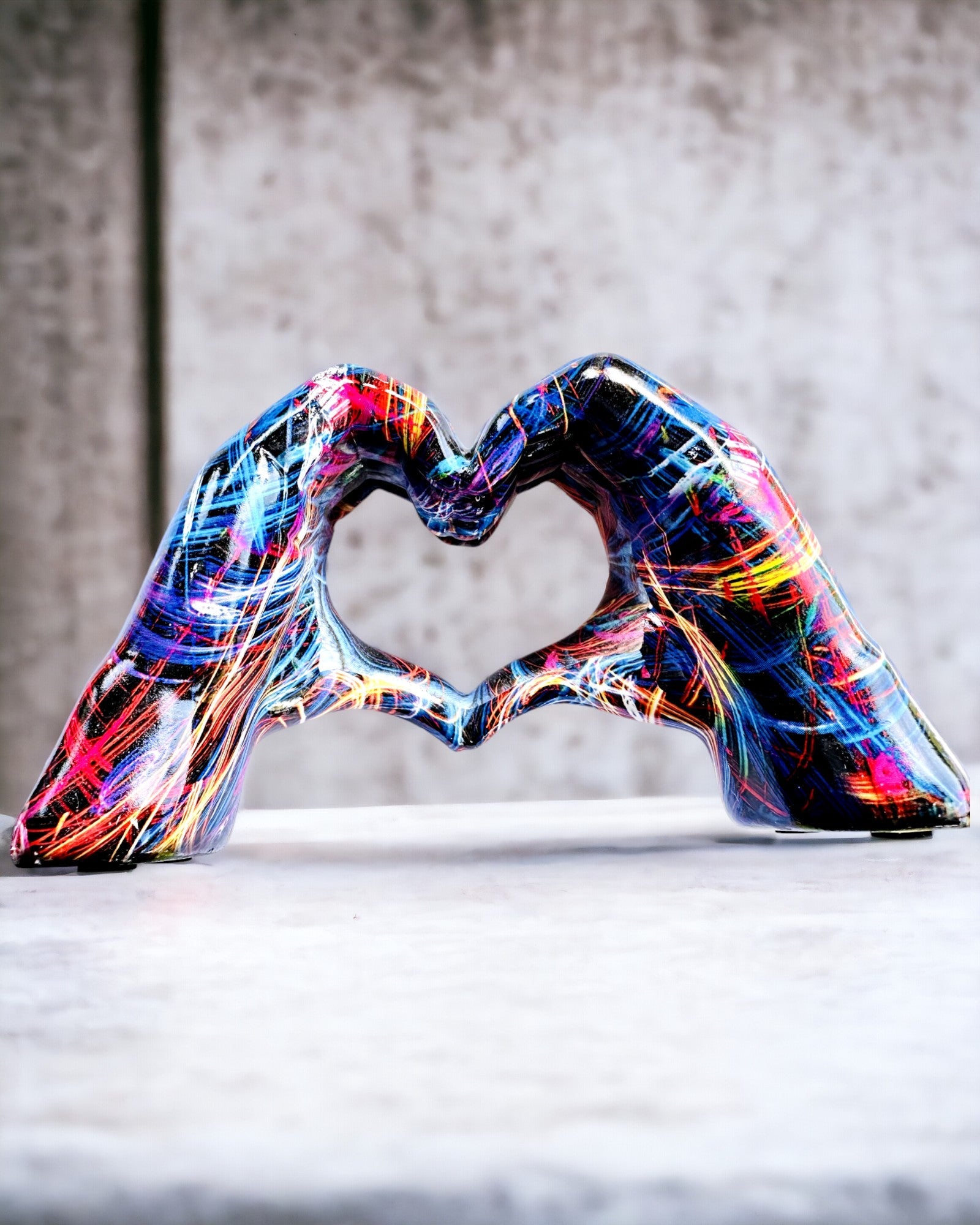 Kaleidoscope Heart – Handcrafted Resin Ornament with Engraving Option