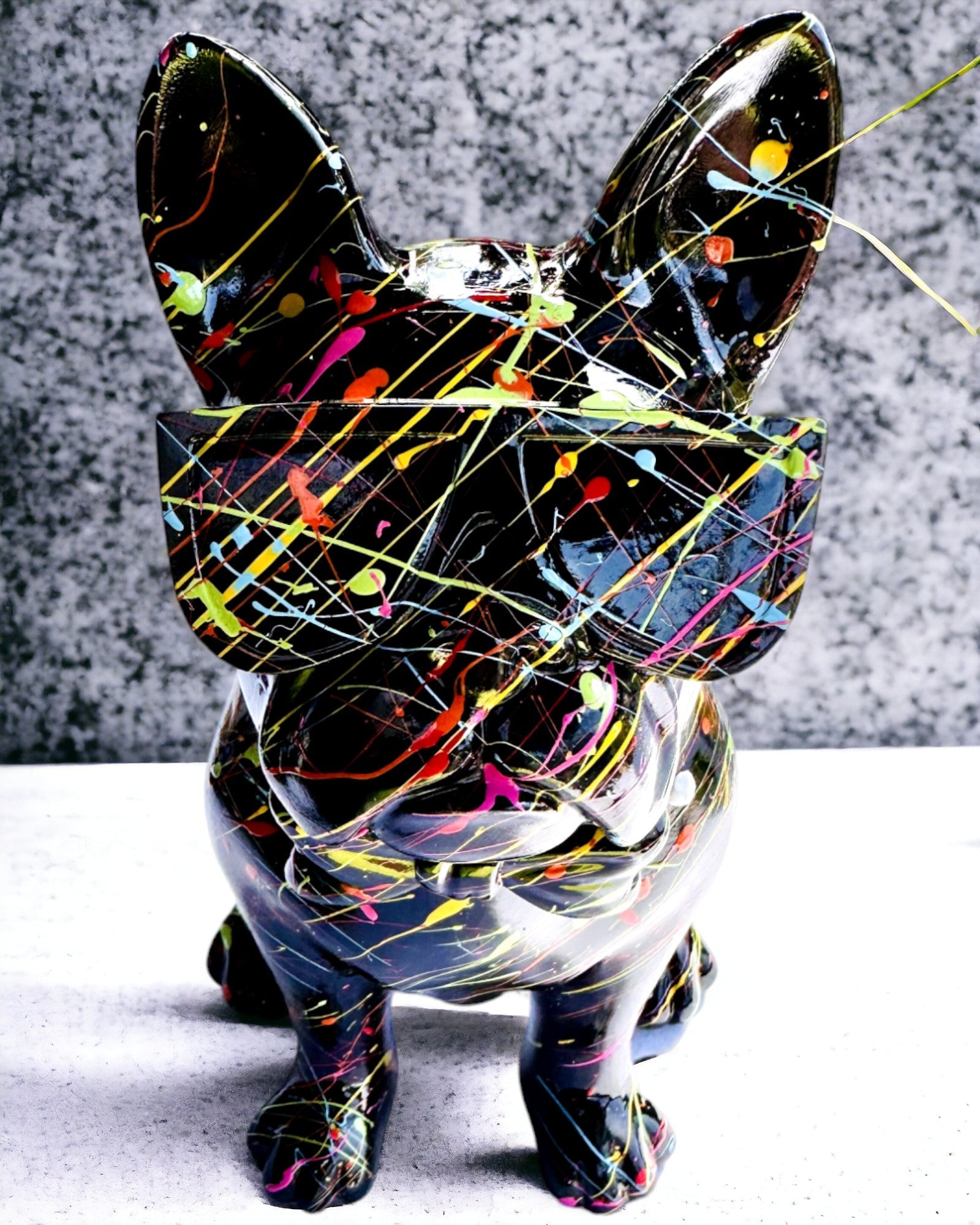 Colorful Artistic Pup - Hand-Painted French Bulldog, personalized with engraving, perfect as a gift