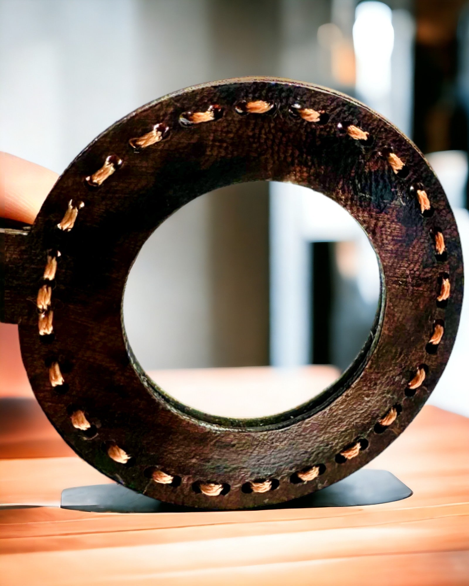 Indian Magnifying Glass Artifact, leather, handmade - customization with engraving available