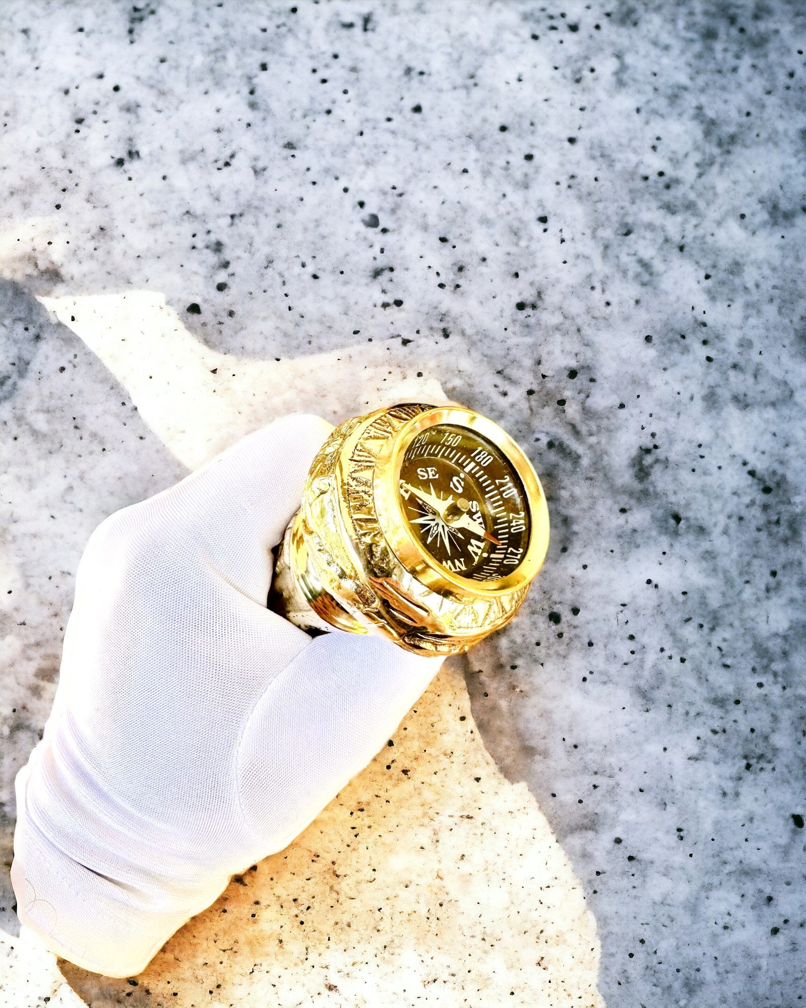 Kompasso Brown - Walking Cane - Hand-Carved Wooden - Exclusive Edition with Engraving Option