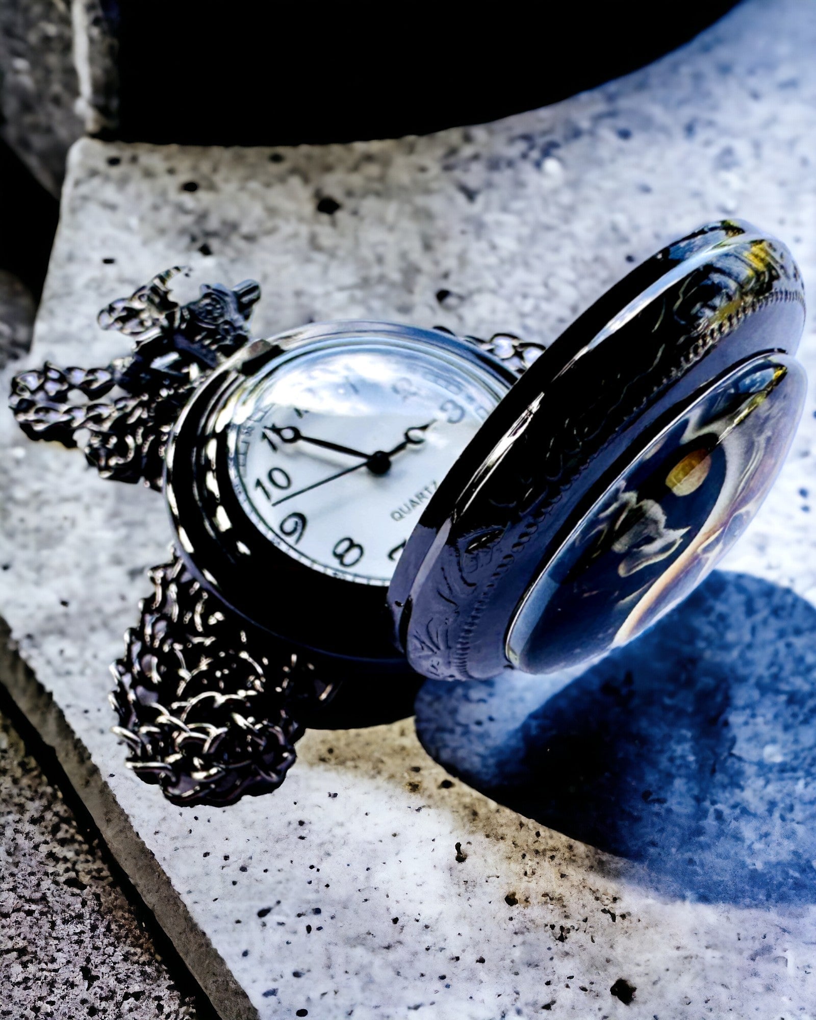 Pocket Watch "Mystic Wolves" with personalization engraving option