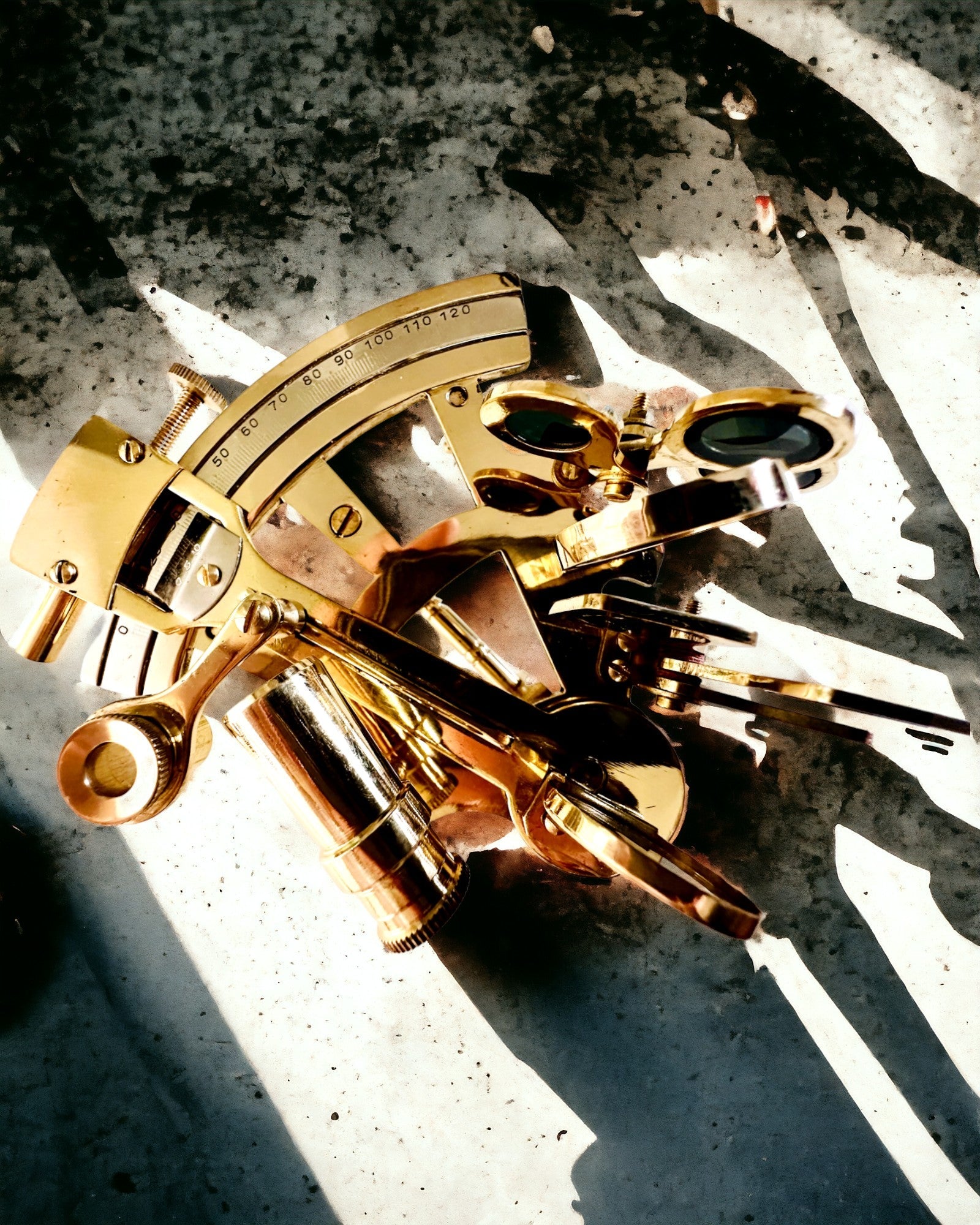 Artistic Sextant in Gold Color - Customization with Engraving Available