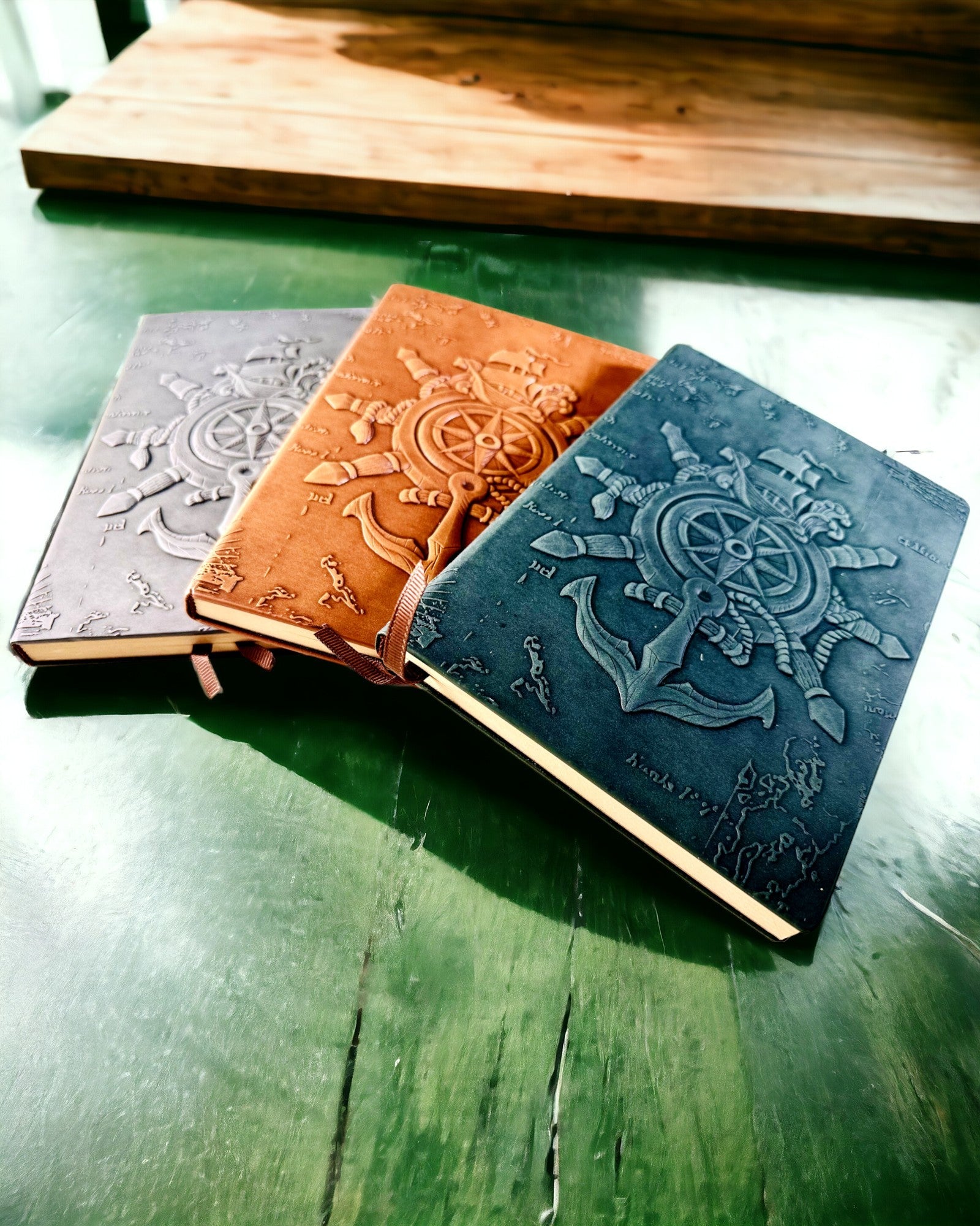 Sailing-themed "Nautica" notebooks with engraving personalization option, as a gift