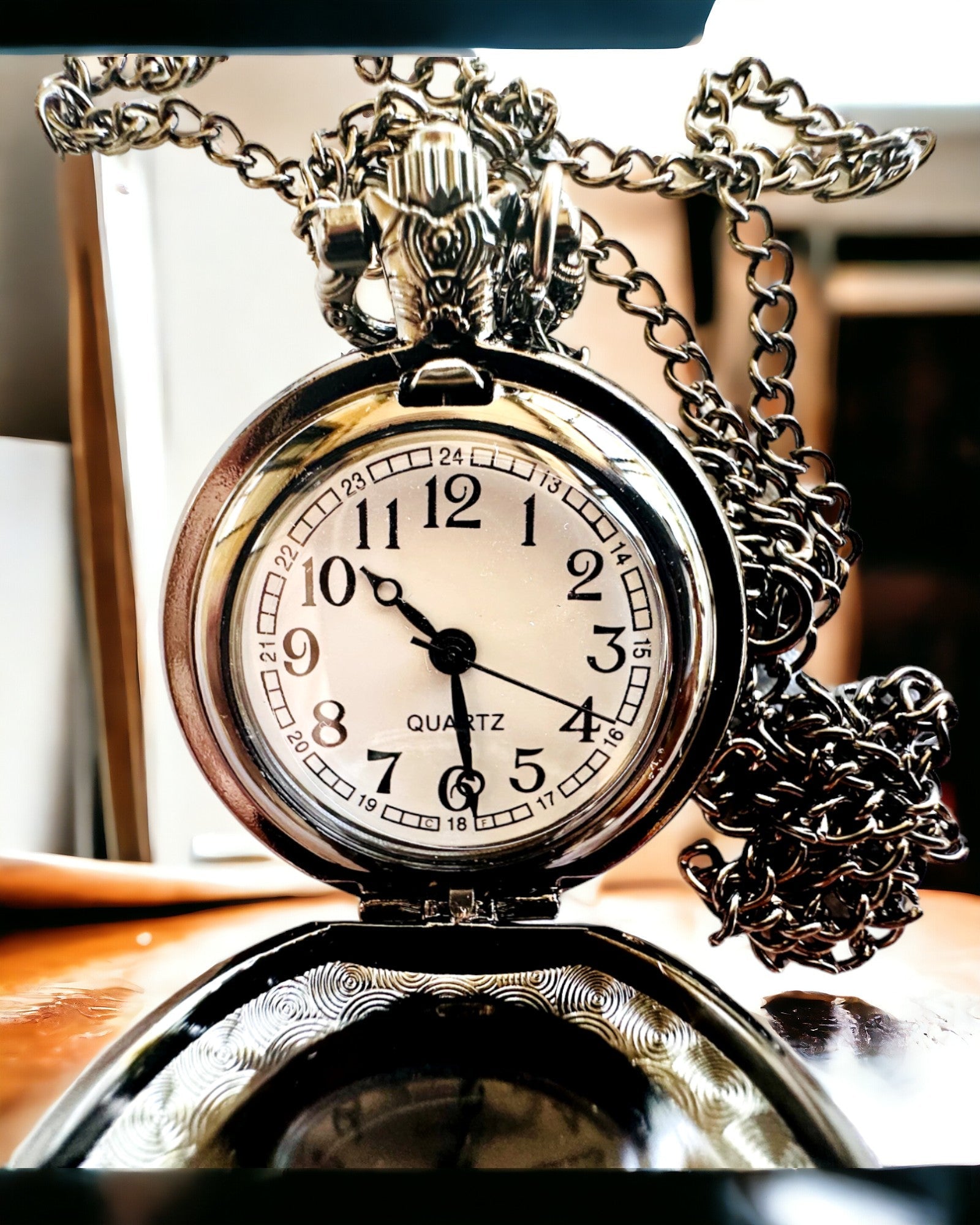 "Starry Cat" Pocket Watch with Engraving Option, 2 Color Variants Available