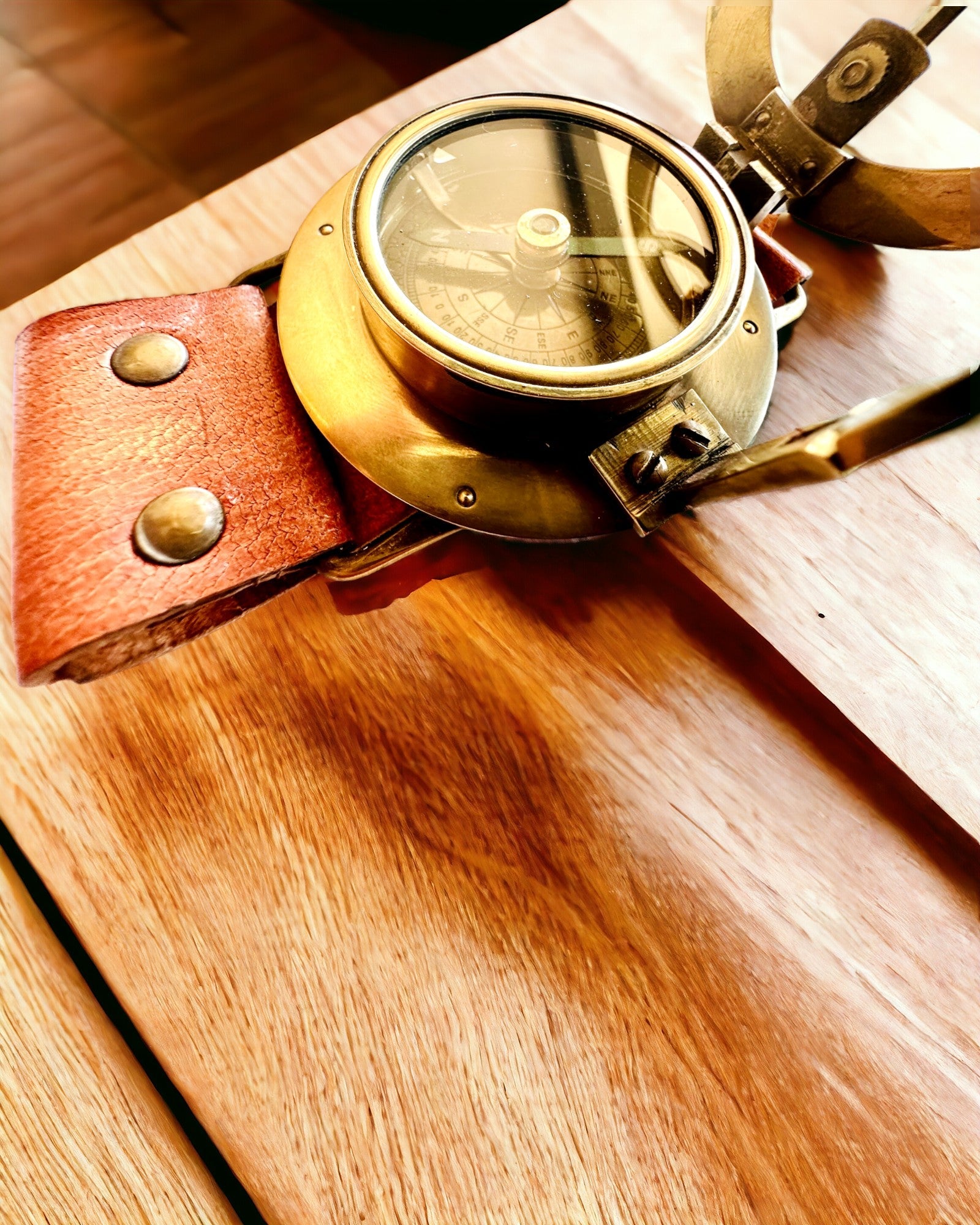 Sundial "Antique Compass", wristwatch with compass, customizable with engraving