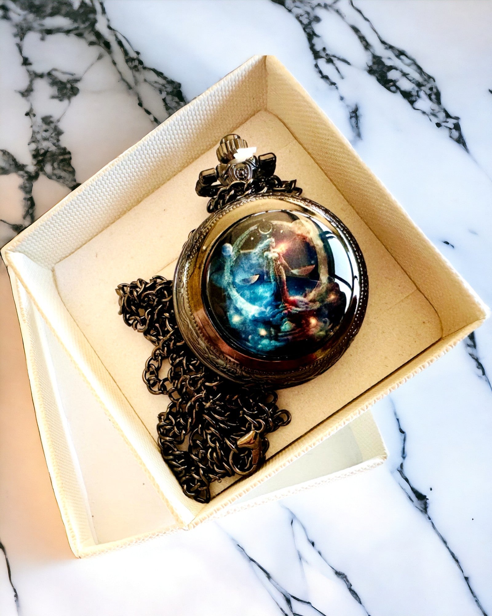 Pocket Watch "Galactic Timekeeper" - personalization with engraving available