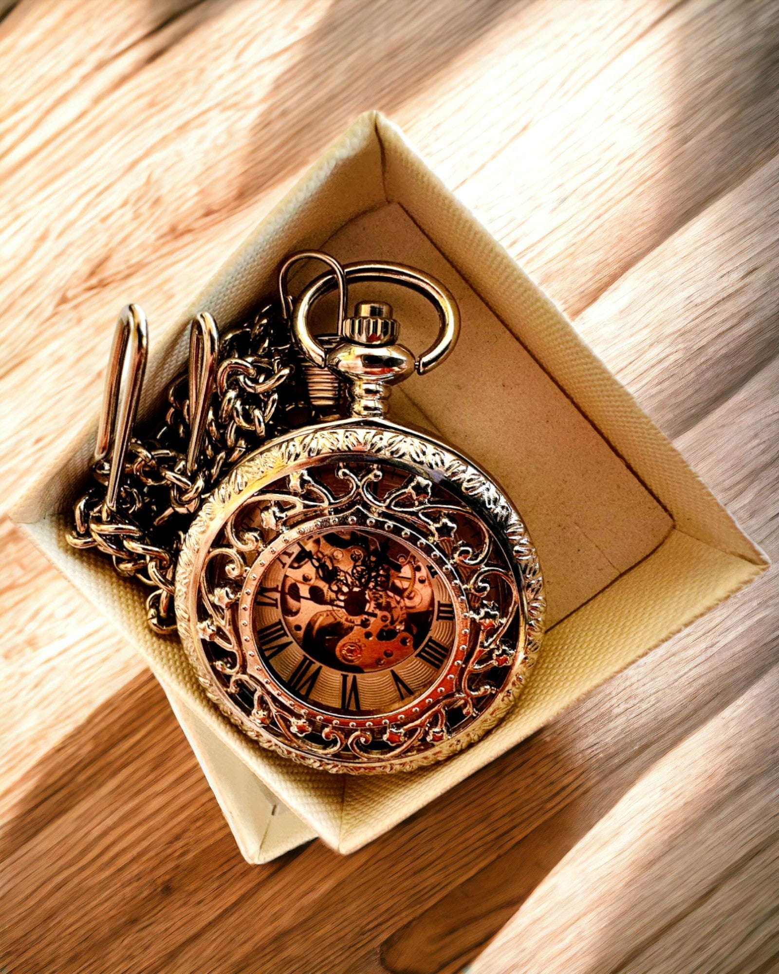 Silver pocket watch "Vintage Elegance" with personalization option by engraving