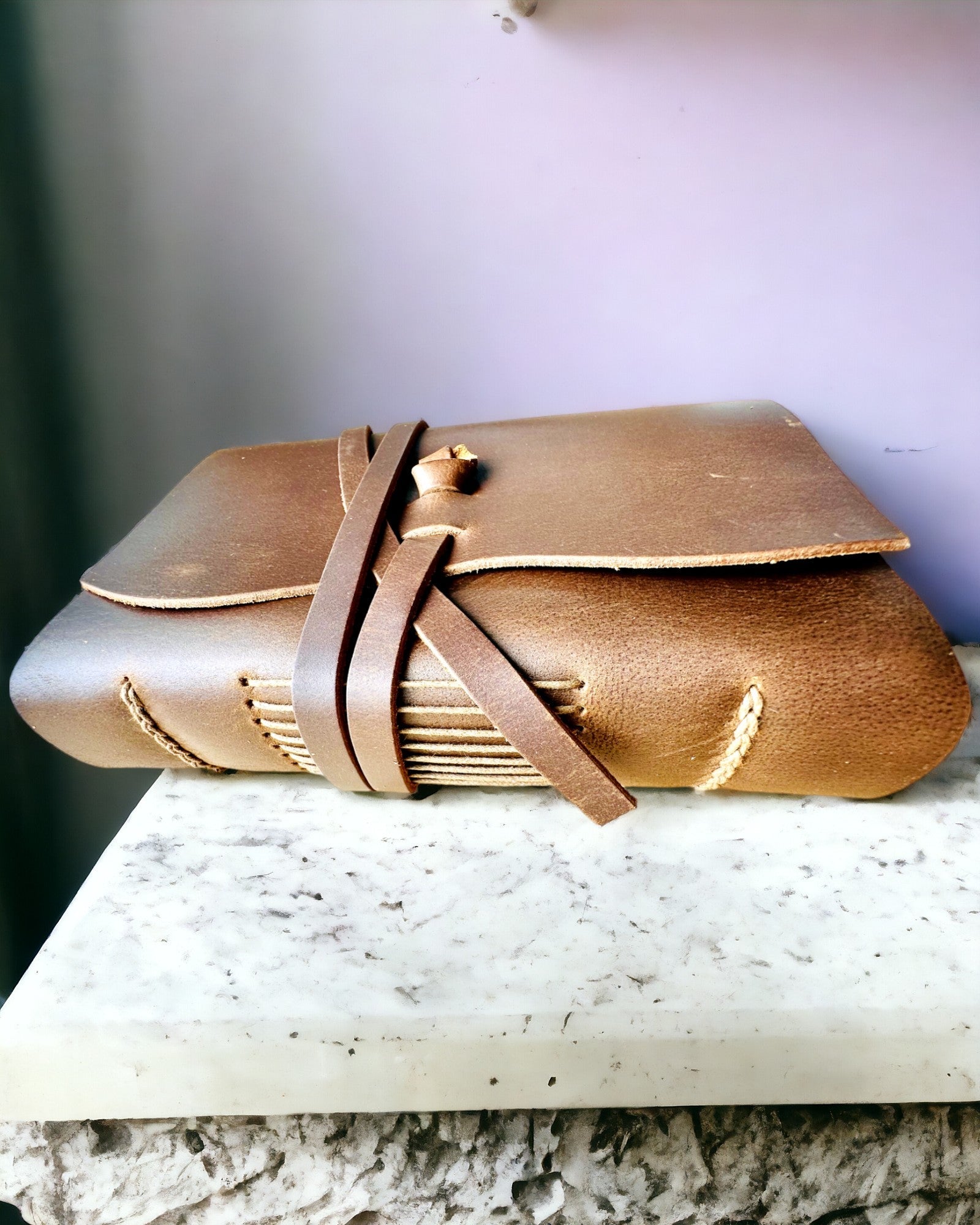 Premium Notebook "RetroNotes" – Elegant Genuine Leather Notebook - 200 pages, 120g, notebook, sketchbook, brown color, engraving personalization