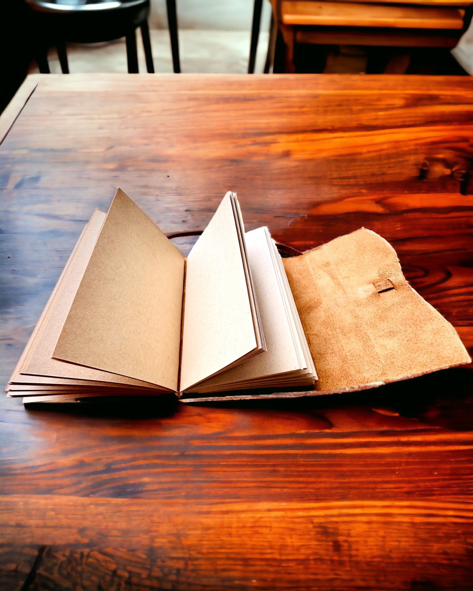 Premium Notebook "RetroNotes" – Elegant Genuine Leather Notebook - 200 pages, 120g, notebook, sketchbook, brown color, engraving personalization