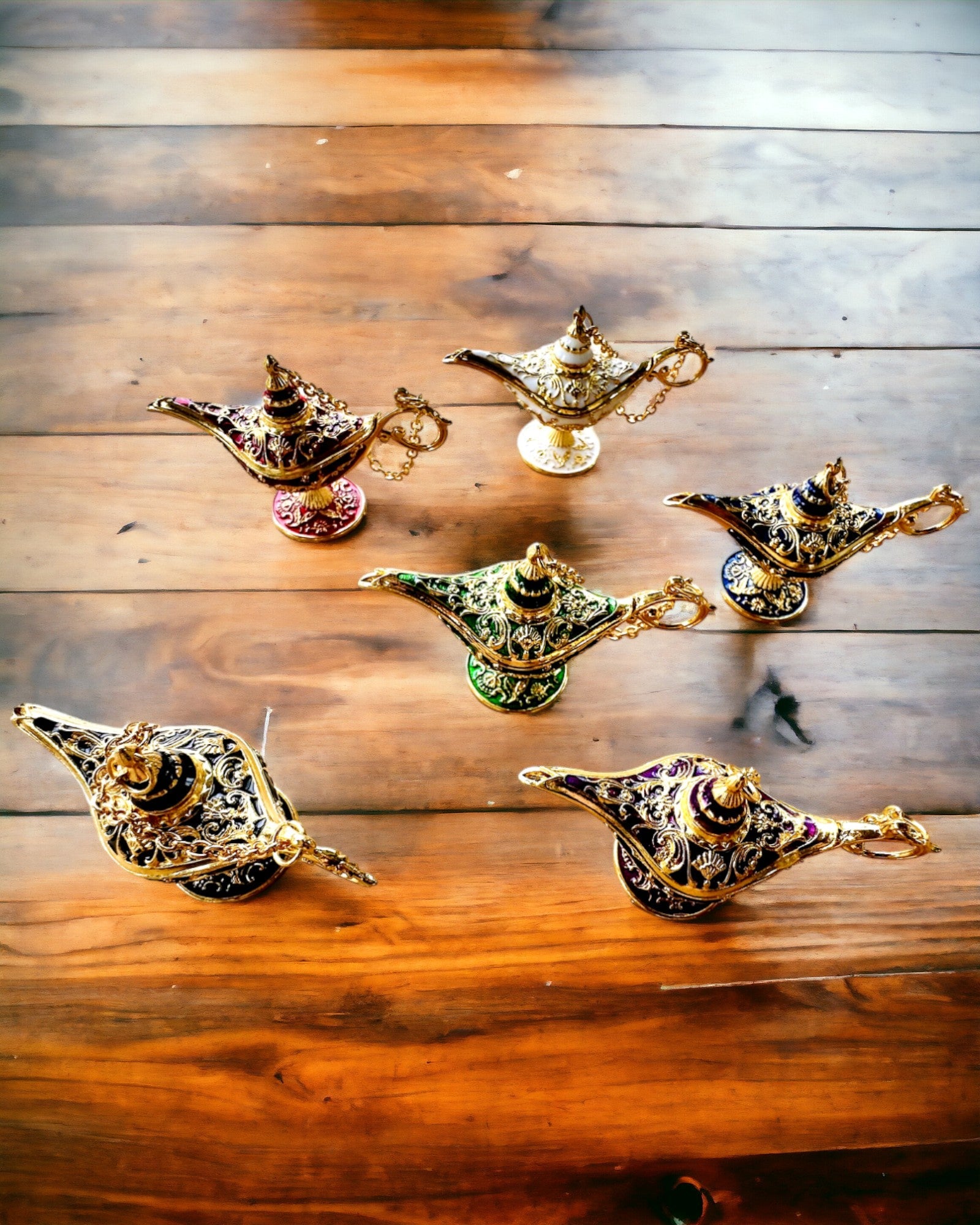 Small 4 cm Magic Aladdin Lamp, keychain, 6 color variants - Enchanted Memories, personalization with engraving