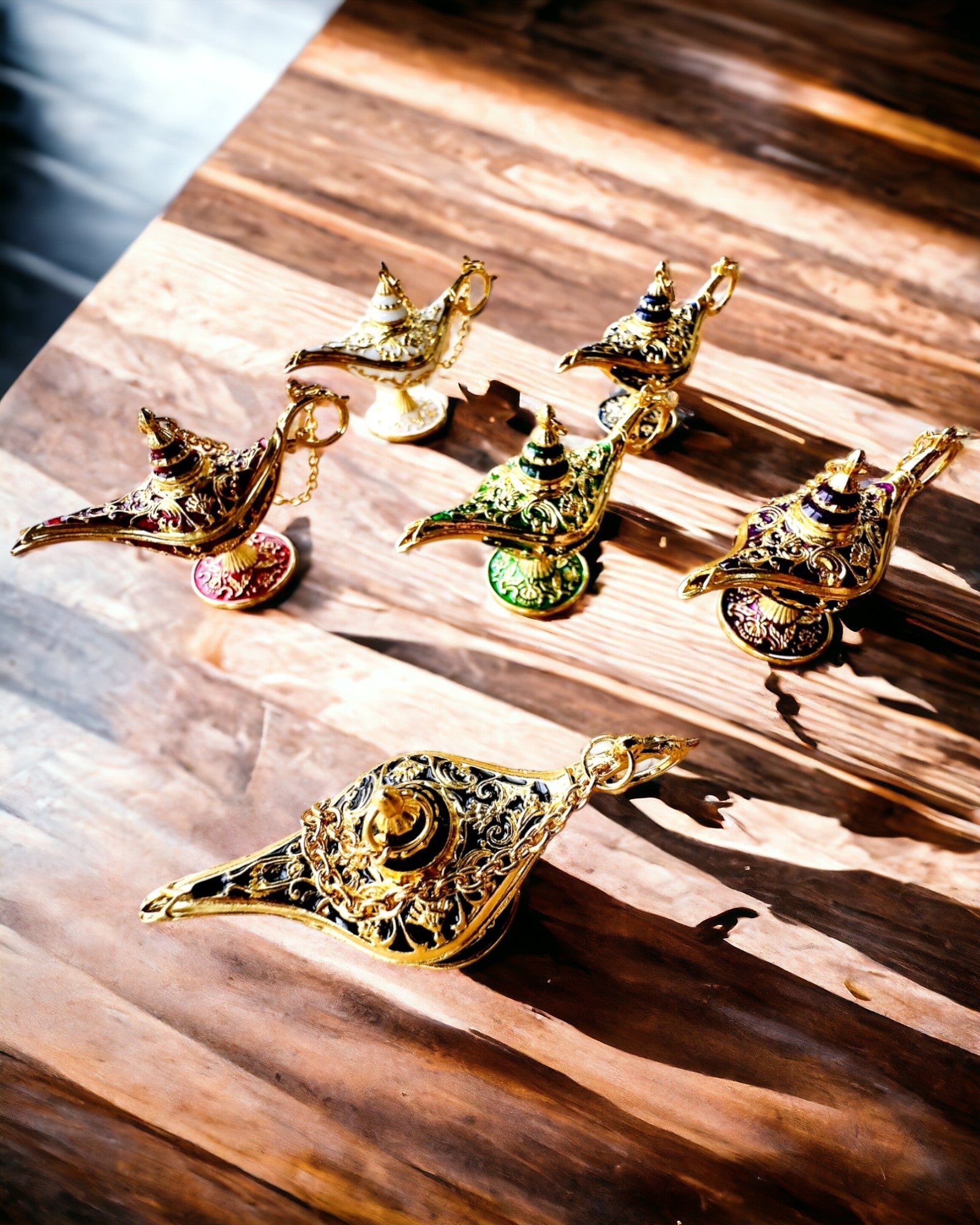 Small 4 cm Magic Aladdin Lamp, keychain, 6 color variants - Enchanted Memories, personalization with engraving